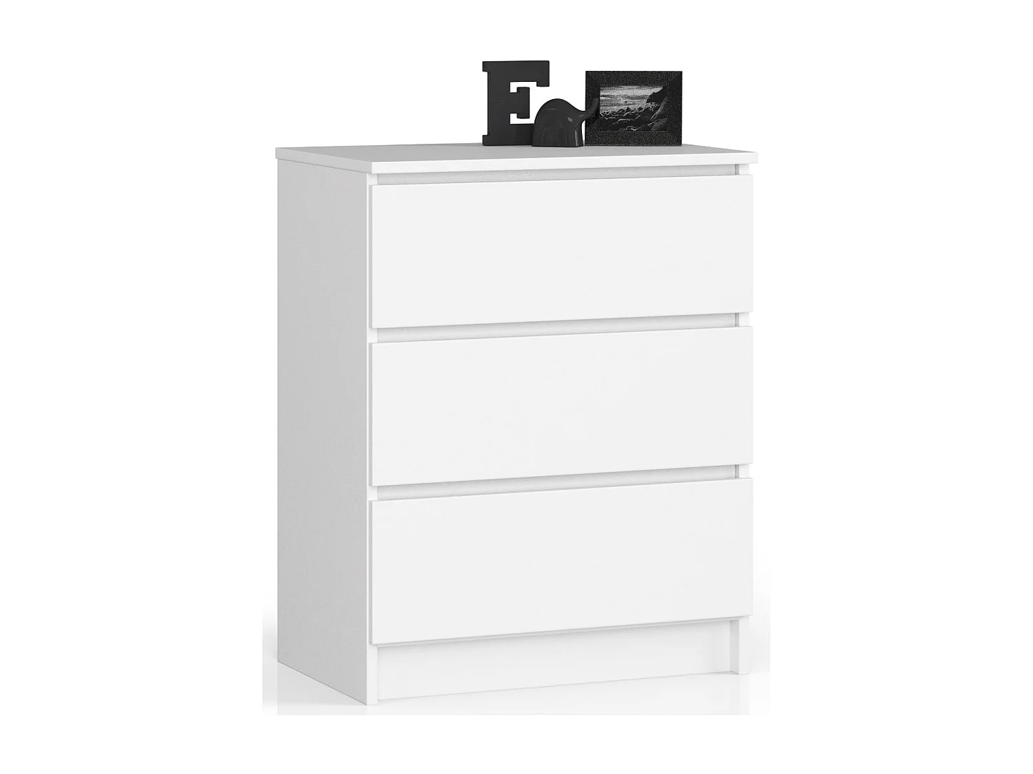 Komoda AKORD K60 Biała 60 cm 3 szuflady kolor Biały mat 60x40x77 cm 1952101 - obrazek 1