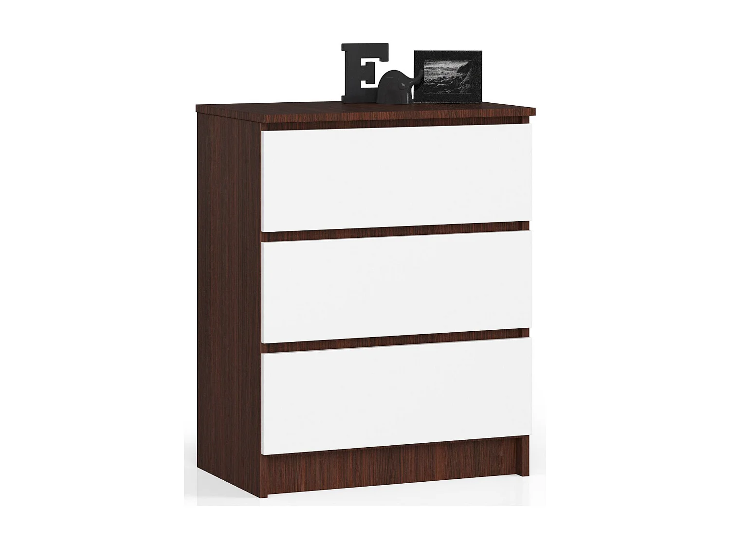 Komoda AKORD K60 Wenge 60 cm 3 szuflady kolor Biały mat 60x40x77 cm 1952113 - obrazek 1
