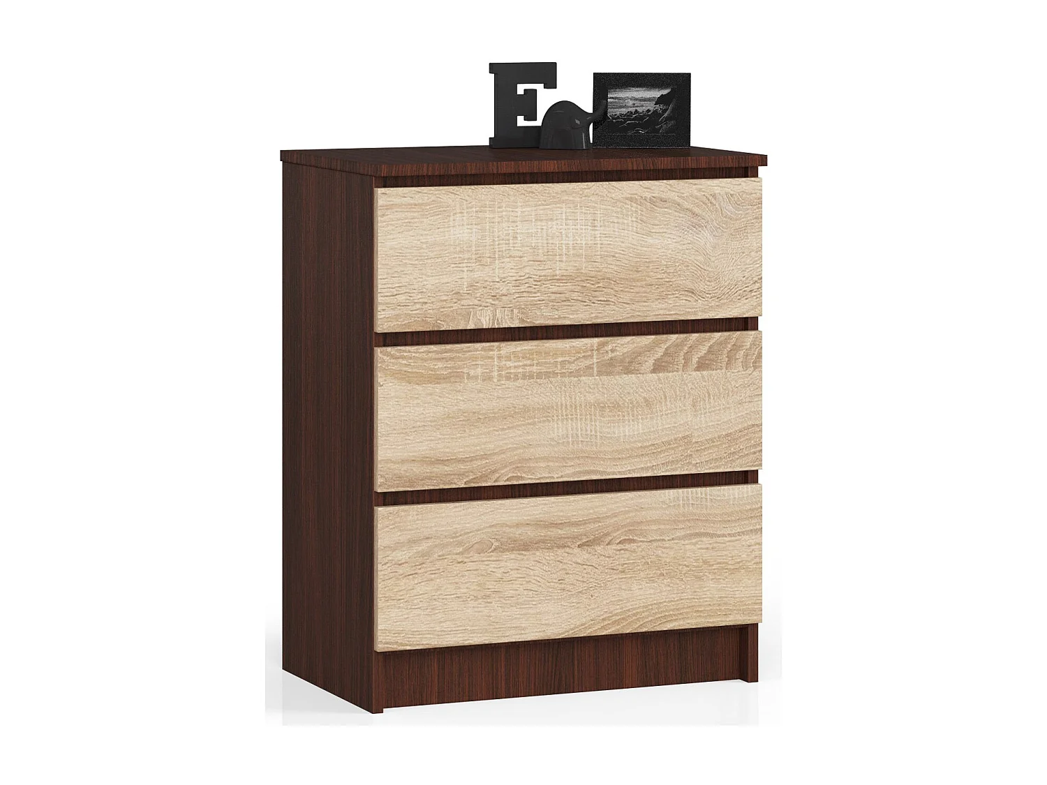 Komoda AKORD K60 Wenge 60 cm 3 szuflady kolor Dąb Sonoma mat 60x40x77 cm 1952213 - obrazek 1