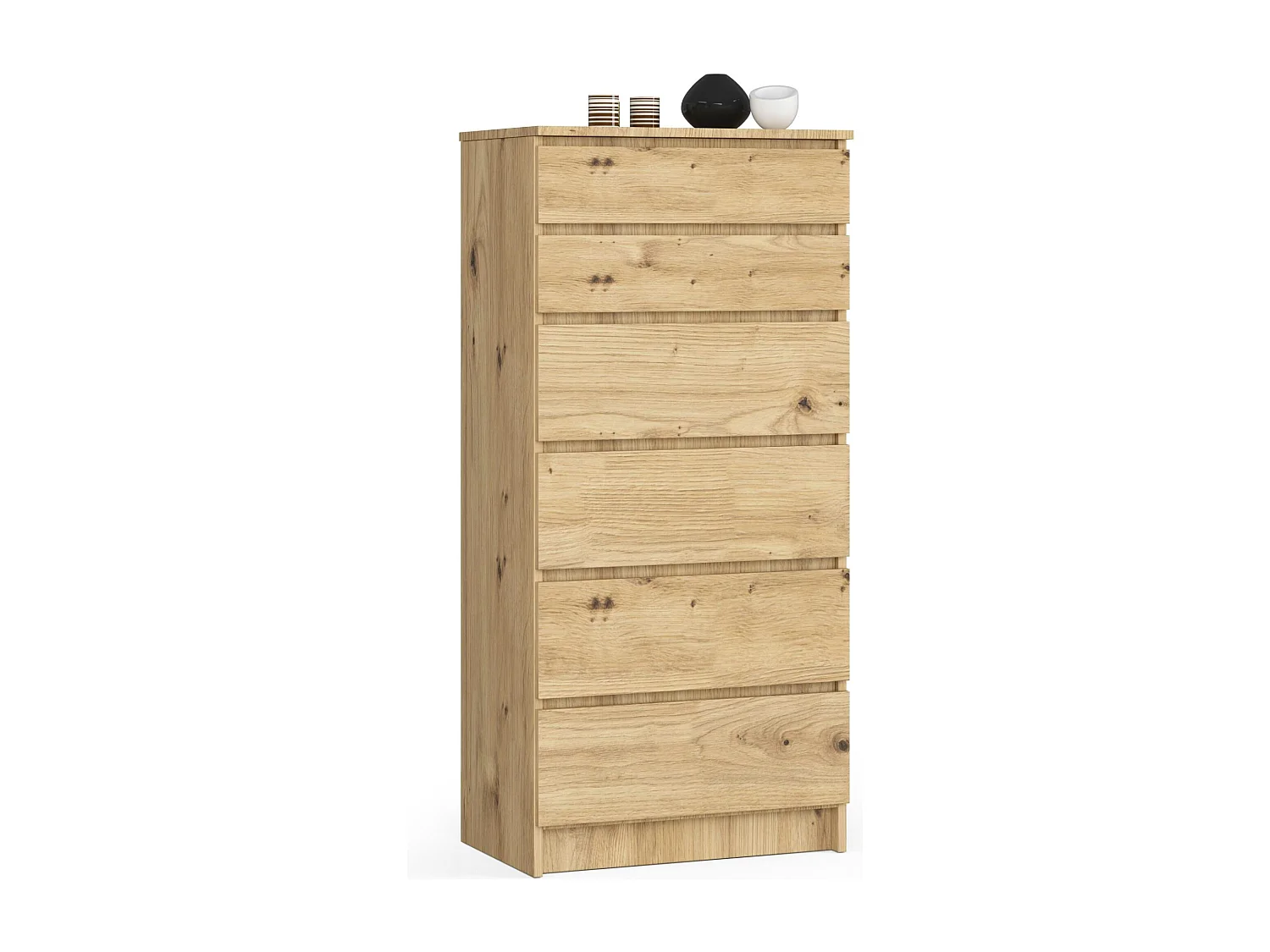 Komoda AKORD K60 Dąb Artisan 60 cm 6 szuflad kolor Dąb Artisan mat 60x40x130 cm 1952015 - obrazek 1