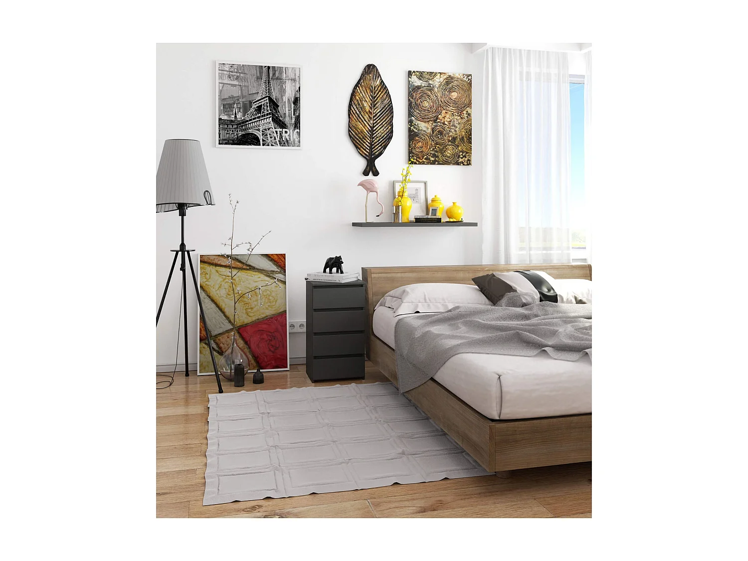 Komoda AKORD CL4 Grafit Szary 40 cm 4 szuflady kolor Grafit Szary mat 40x35x74 cm 1953197 - obrazek 1