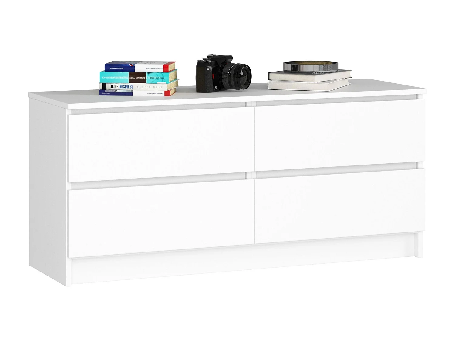 Komoda AKORD K120 Biała 120 cm 4 szuflady kolor Biały mat 120x40x55 cm 1953183 - obrazek 1