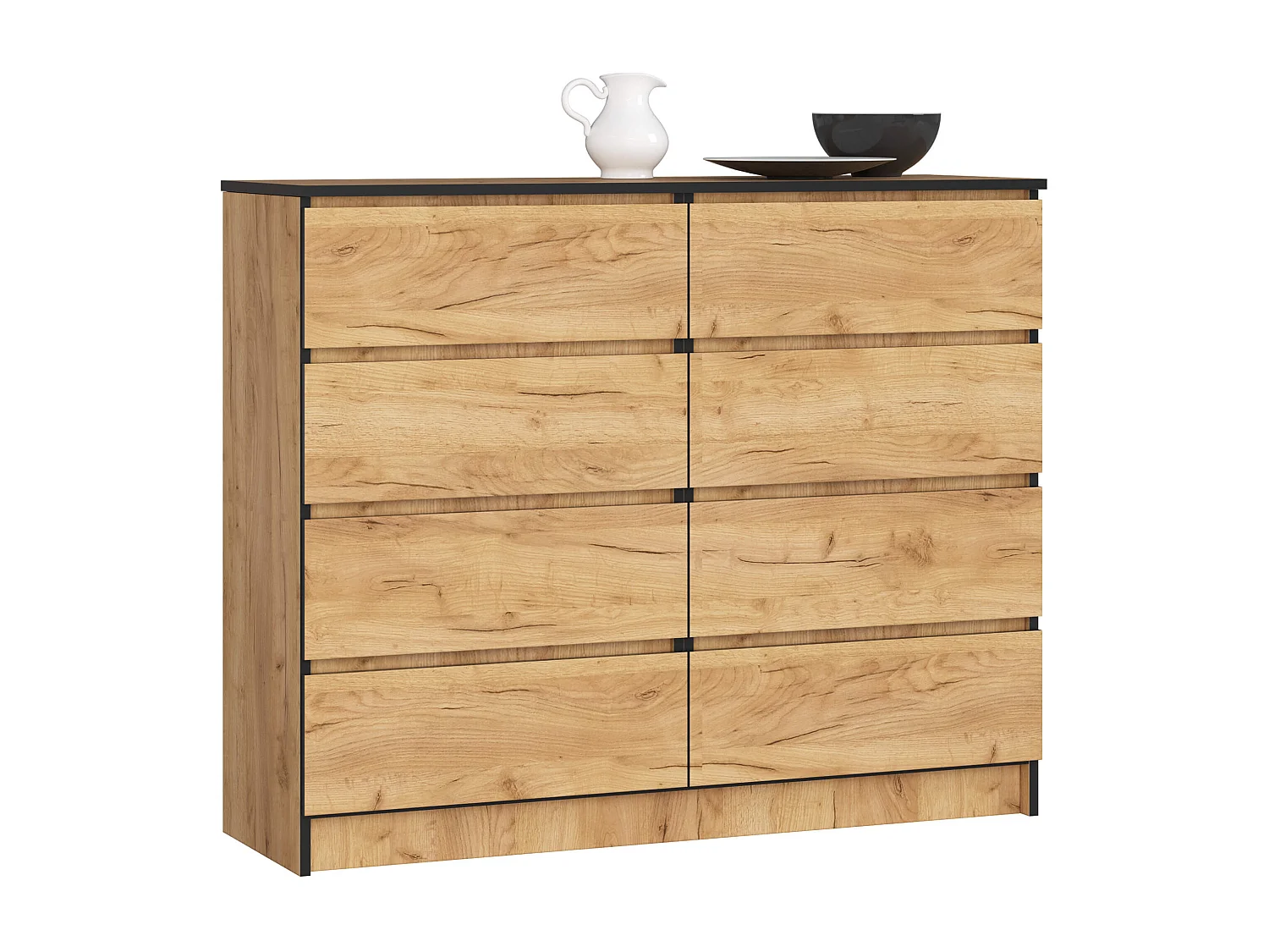 Komoda AKORD K120 Dąb Craft 120 cm 8 szuflad kolor Dąb Craft mat 120x40x99 cm 1952345 - obrazek 1