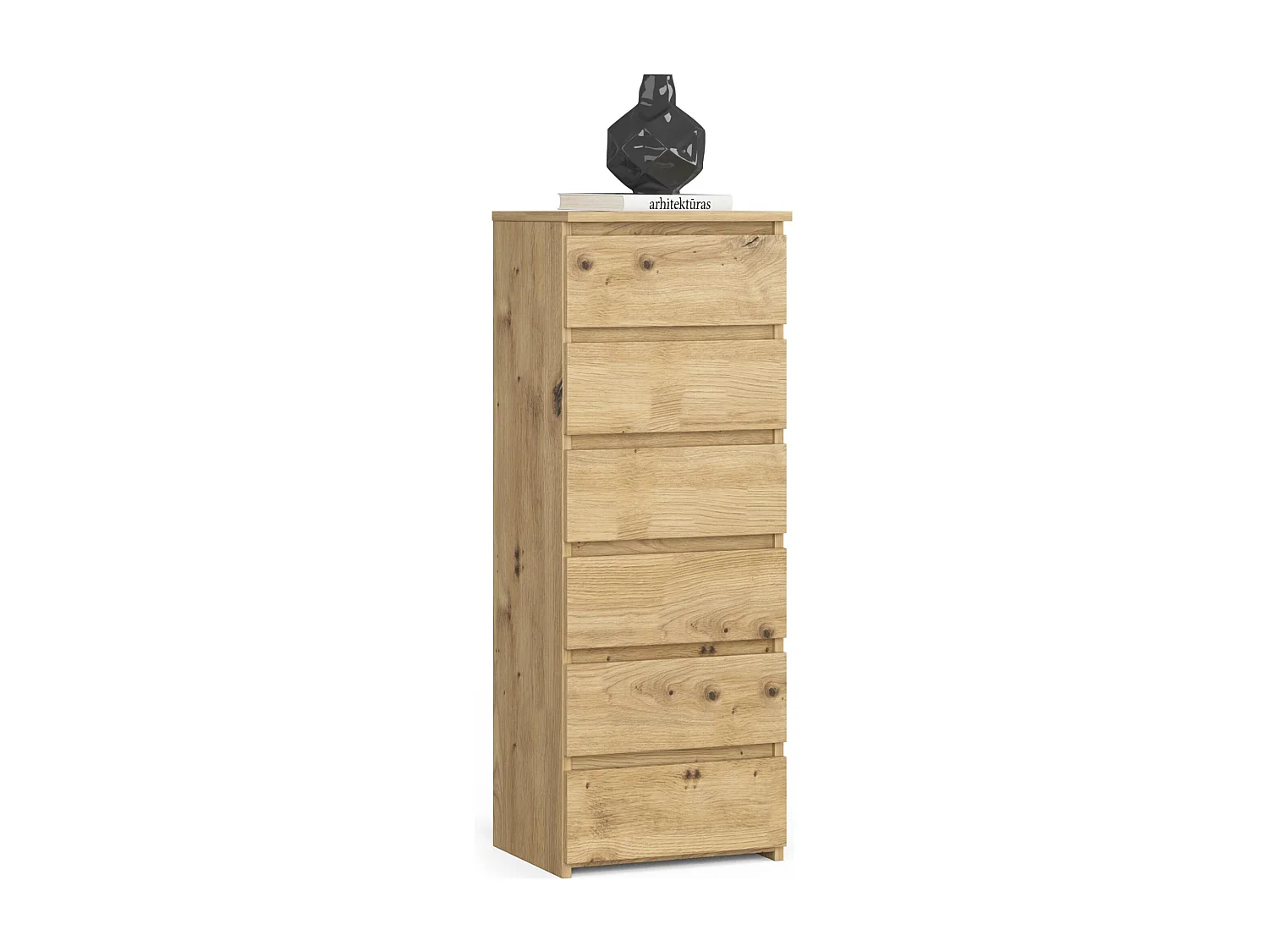 Komoda AKORD CL6 Dąb Artisan 40 cm 6 szuflad kolor Dąb Artisan mat 40x35x109 cm 1951845