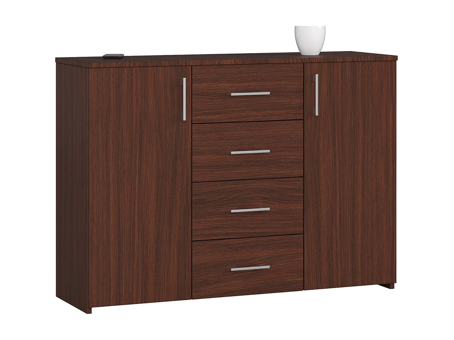 Komoda AKORD K45 Wenge 110 cm 2 drzwi 4 szuflady kolor Wenge mat 4 półki 110x35x80 cm 1952435 - obrazek 1