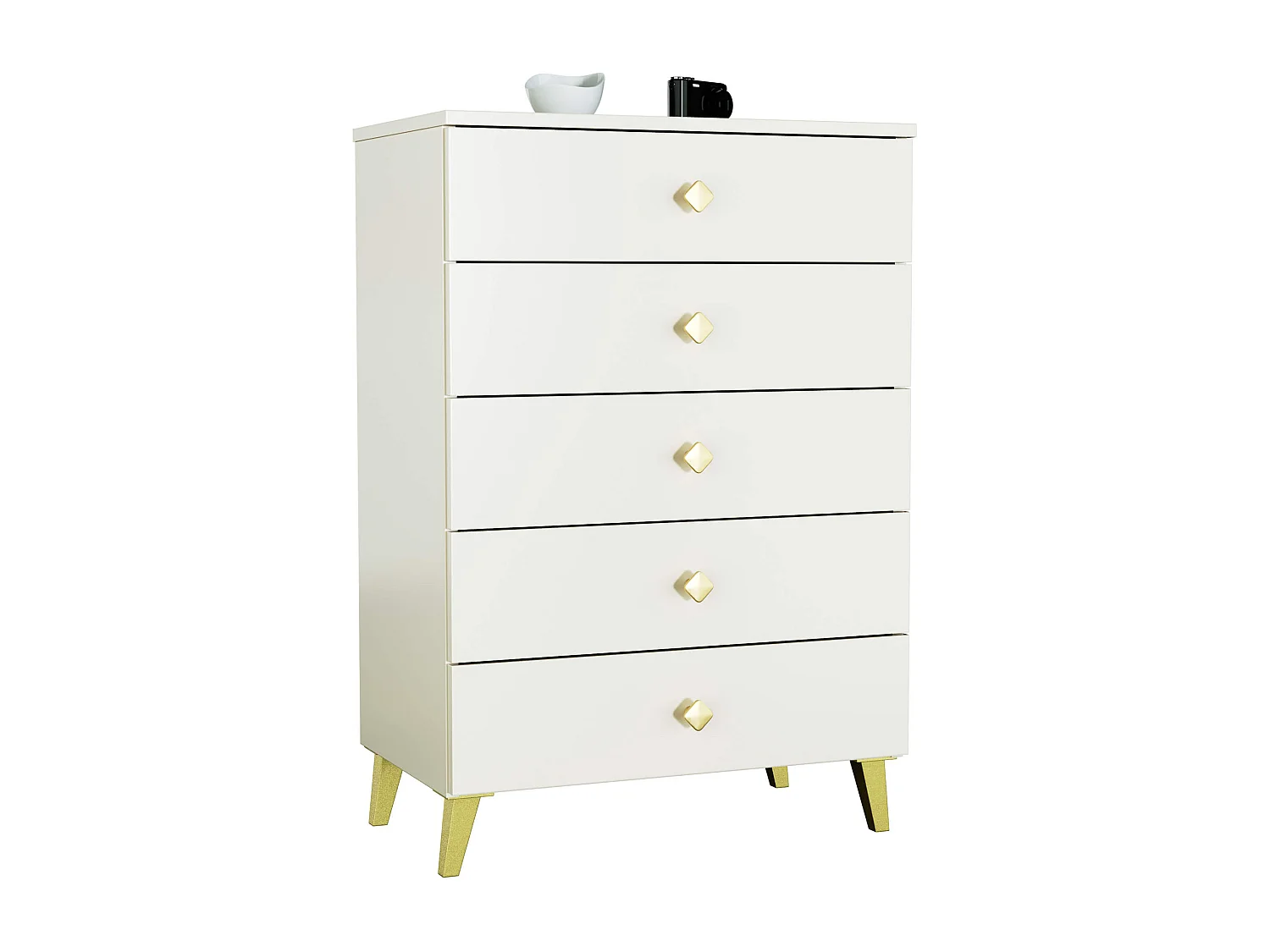 Komoda AKORD MOBI Kaszmir 60 cm 5 szuflad kolor Kaszmir mat 60x37x89 cm 3363352 - obrazek 1