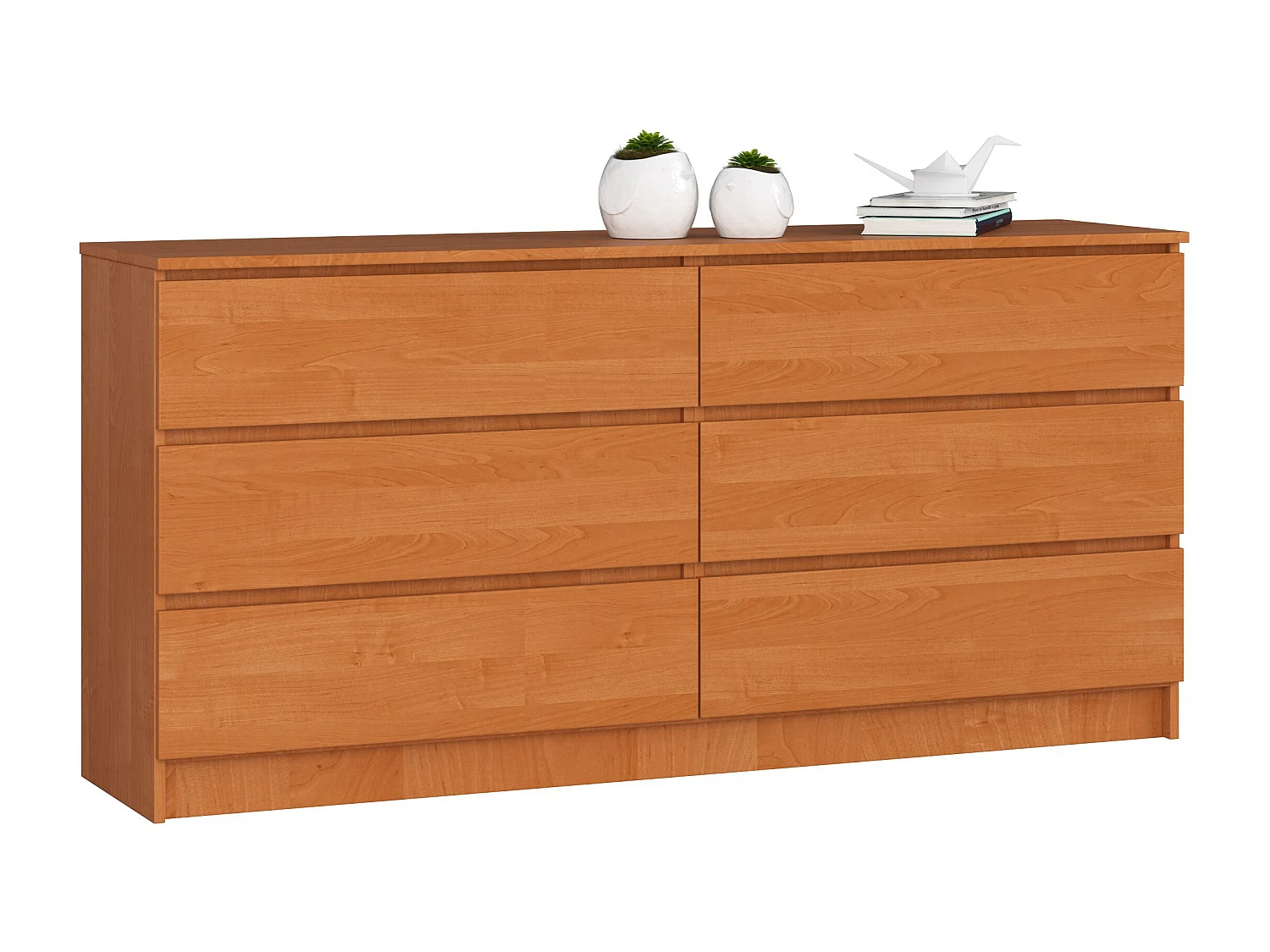 Komoda AKORD K160 Olcha 160 cm 6 szuflad kolor Olcha mat 160x40x77 cm 1952229 - obrazek 1