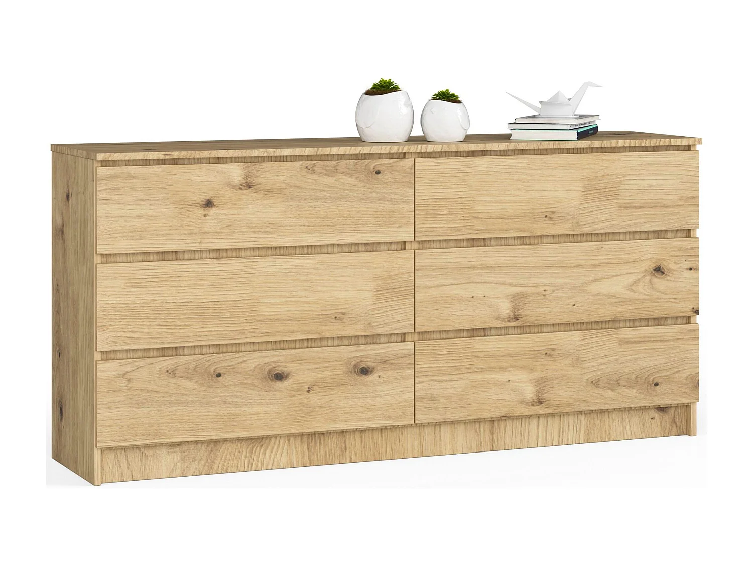 Komoda AKORD K160 Dąb Artisan 160 cm 6 szuflad kolor Dąb Artisan mat 160x40x77 cm 1952323 - obrazek 1