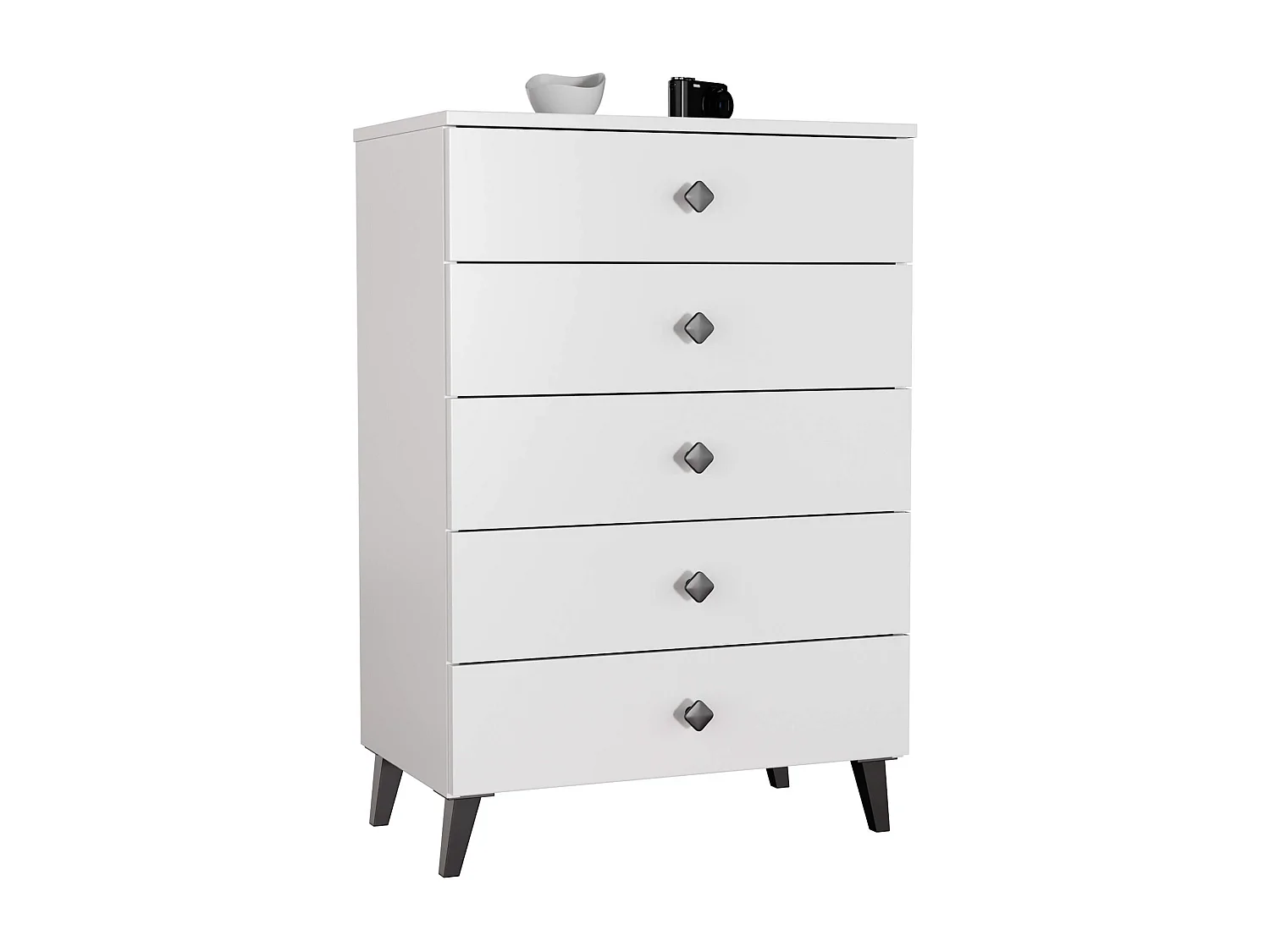 Komoda AKORD MOBI Biała 60 cm 5 szuflad kolor Biały mat 60x37x89 cm 3512858 - obrazek 1