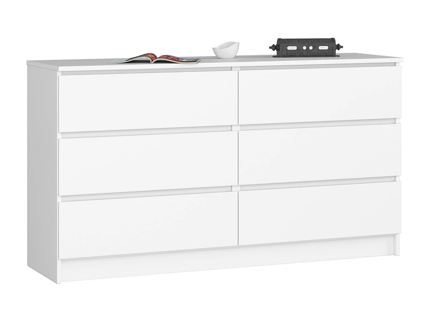 Komoda AKORD K140 Biała 138 cm 6 szuflad kolor Biały mat 138x40x77 cm 1952295 - obrazek 1