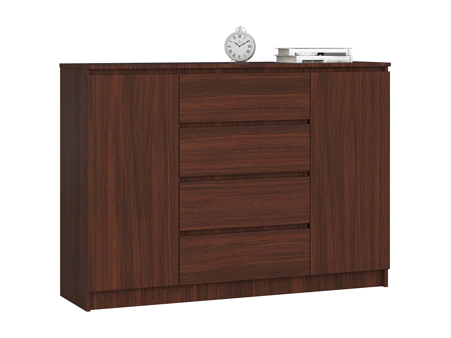 Komoda AKORD K140 Wenge 138 cm 2 drzwi 4 szuflady kolor Wenge mat 4 półki 138x40x99 cm 1952485 - obrazek 1