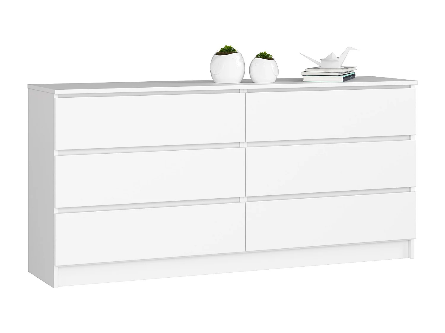 Komoda AKORD K160 Biała 160 cm 6 szuflad kolor Biały mat 160x40x77 cm 1952267 - obrazek 1