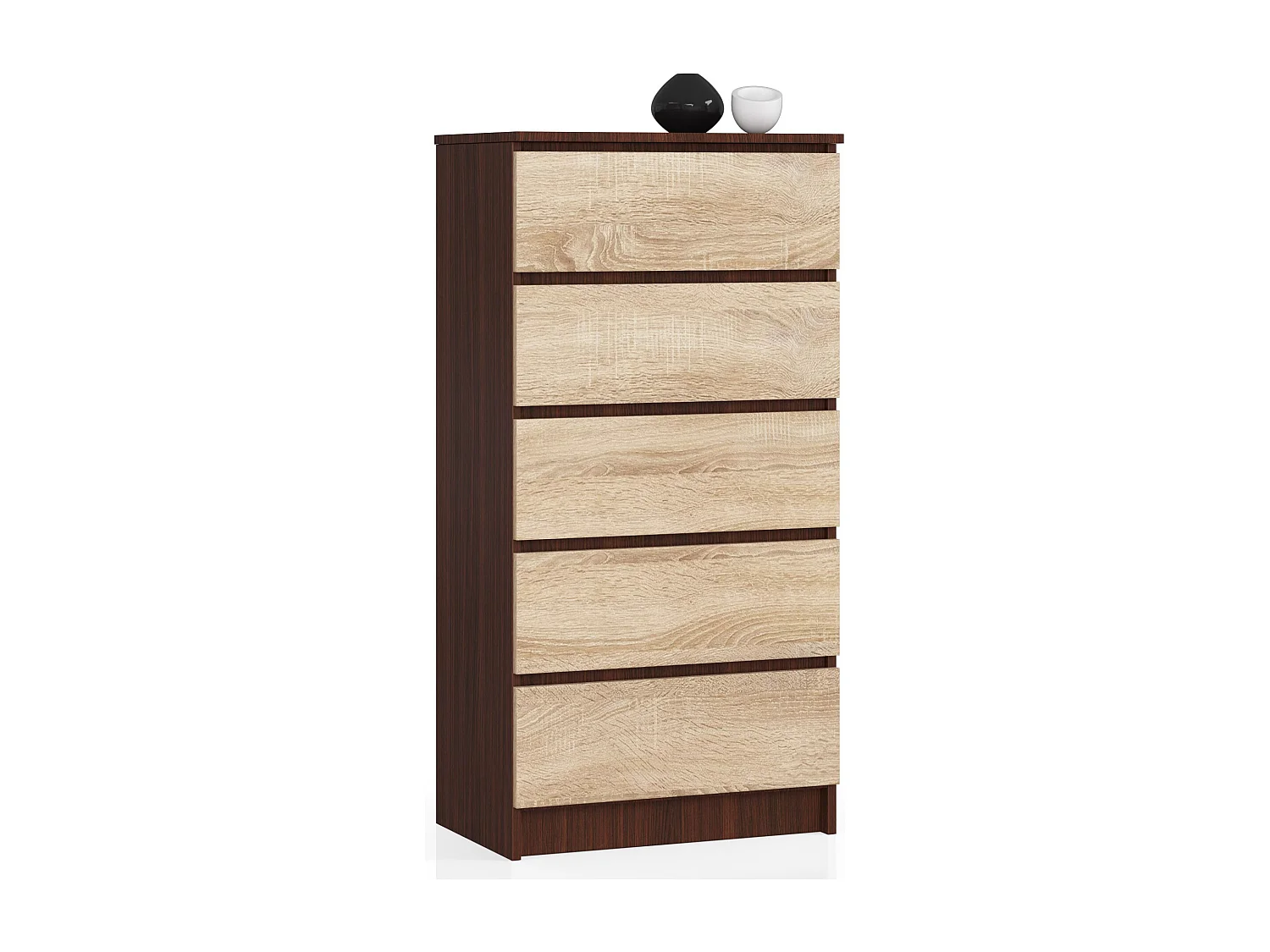 Komoda AKORD K60 Wenge 60 cm 5 szuflad kolor Dąb Sonoma mat 60x40x121 cm 1952477 - obrazek 1