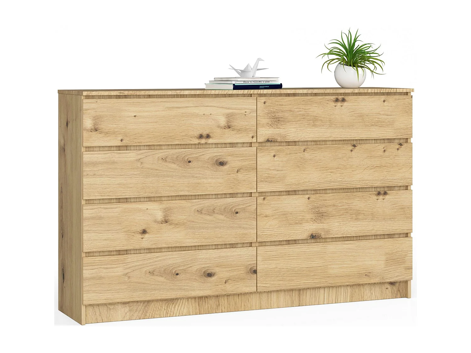Komoda AKORD K160 Dąb Artisan 160 cm 8 szuflad kolor Dąb Artisan mat 160x40x99 cm 1953035 - obrazek 1