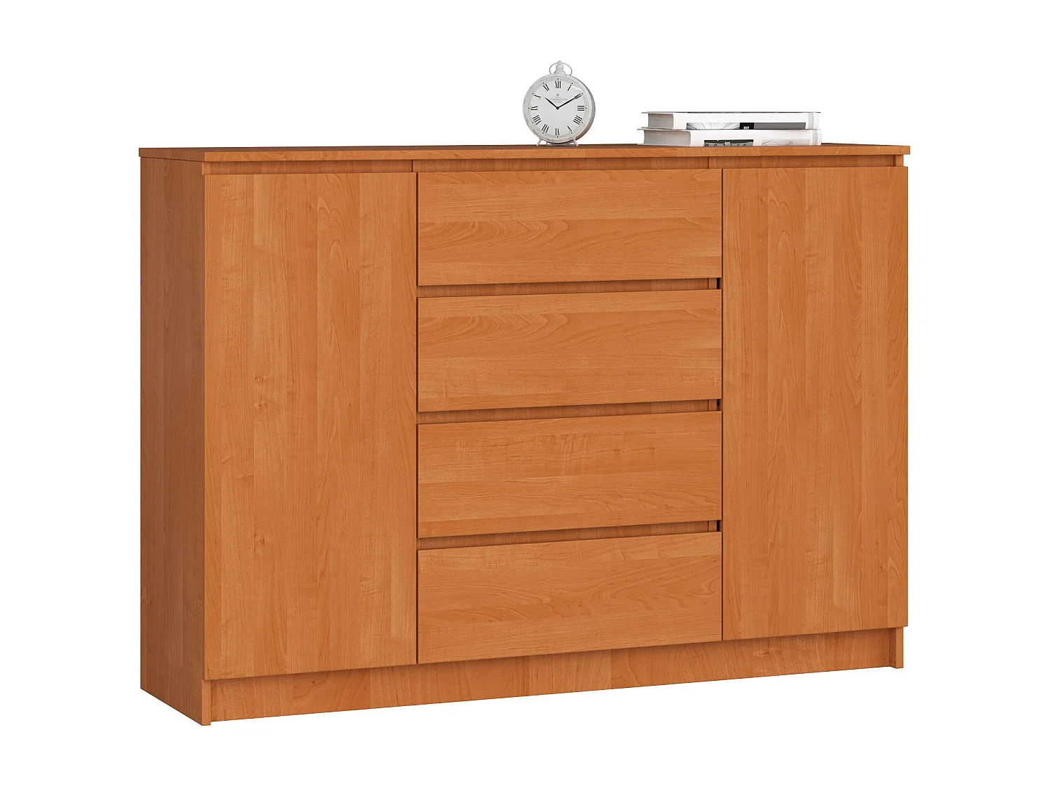 Komoda AKORD K140 Olcha 138 cm 2 drzwi 4 szuflady kolor Olcha mat 4 półki 138x40x99 cm 1952521 - obrazek 1