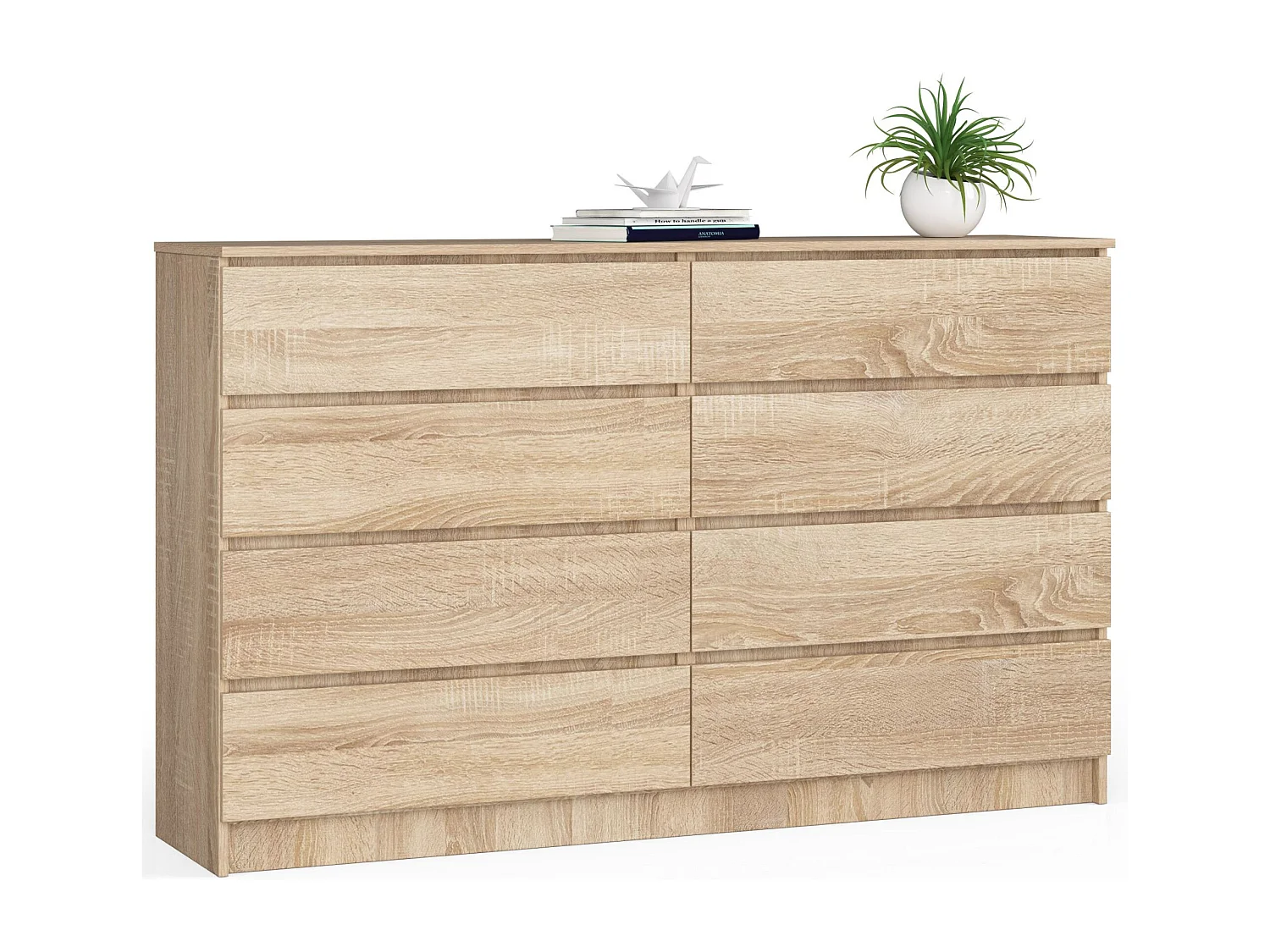 Komoda AKORD K160 Dąb Sonoma 160 cm 8 szuflad kolor Dąb Sonoma mat 160x40x99 cm 1953117 - obrazek 1