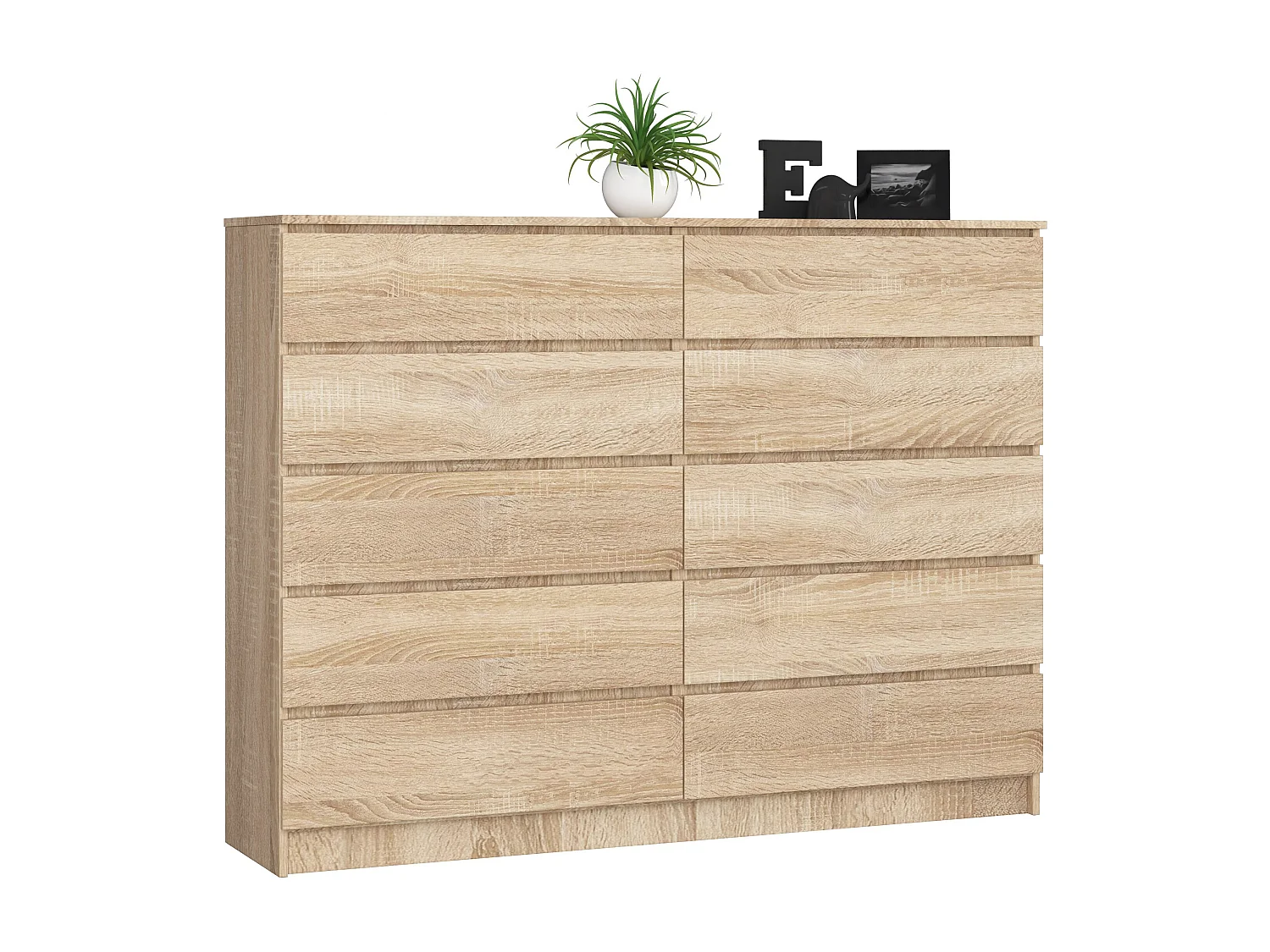 Komoda AKORD K160 Dąb Sonoma 160 cm 10 szuflad kolor Dąb Sonoma mat 160x40x121 cm 1952239 - obrazek 1