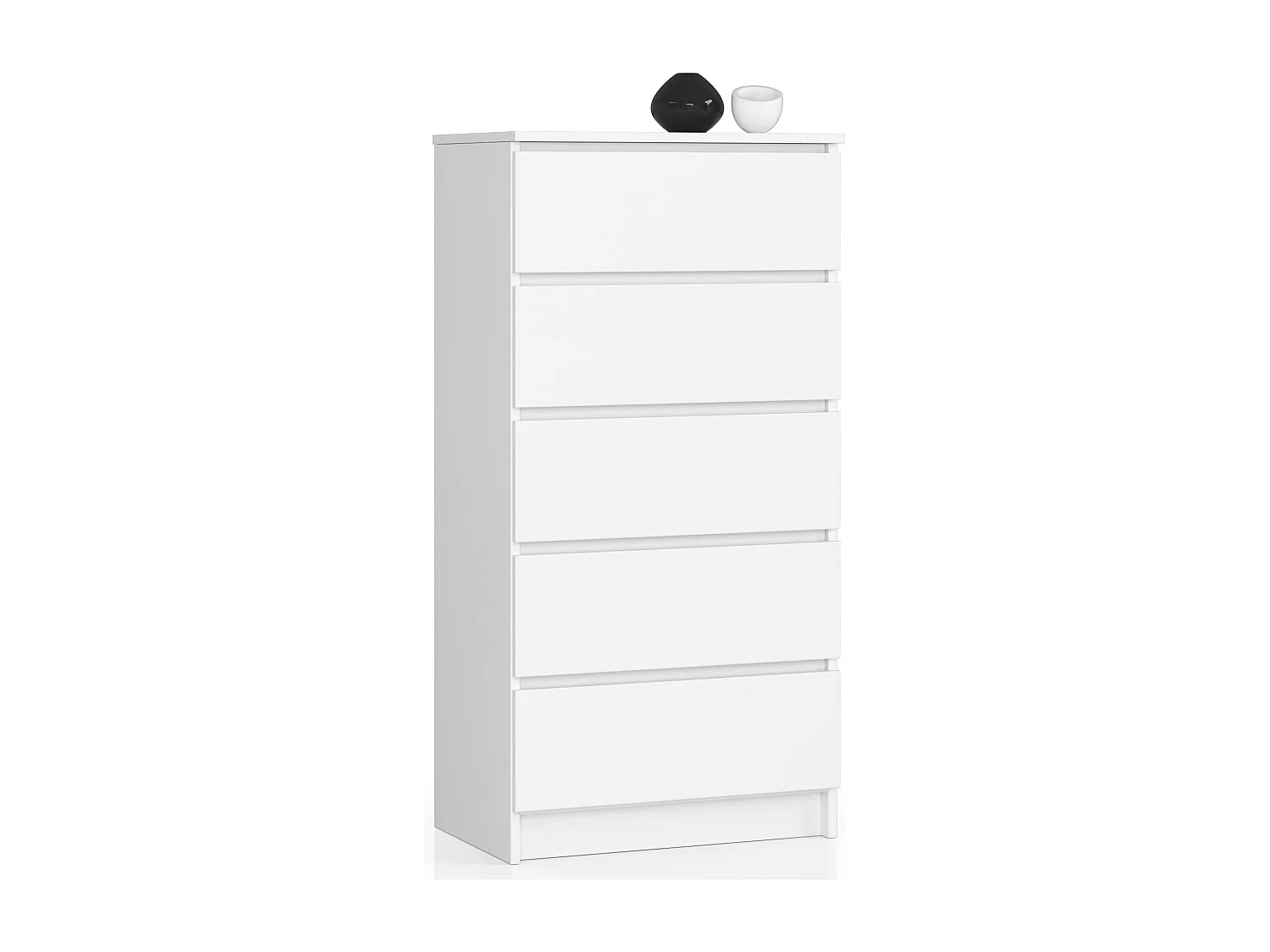 Komoda AKORD K60 Biała 60 cm 5 szuflad kolor Biały mat 60x40x121 cm 1952525 - obrazek 1