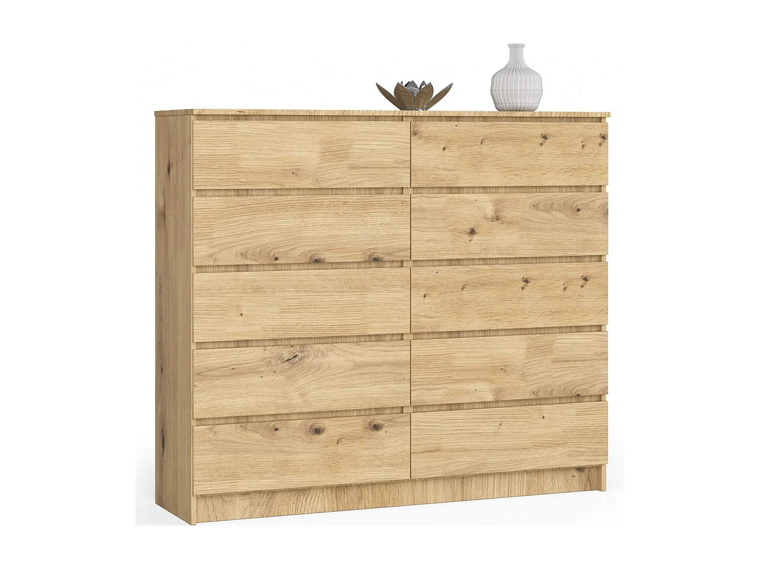 Komoda AKORD K140 Dąb Artisan 138 cm 10 szuflad kolor Dąb Artisan mat 138x40x121 cm 1952319 - obrazek 1