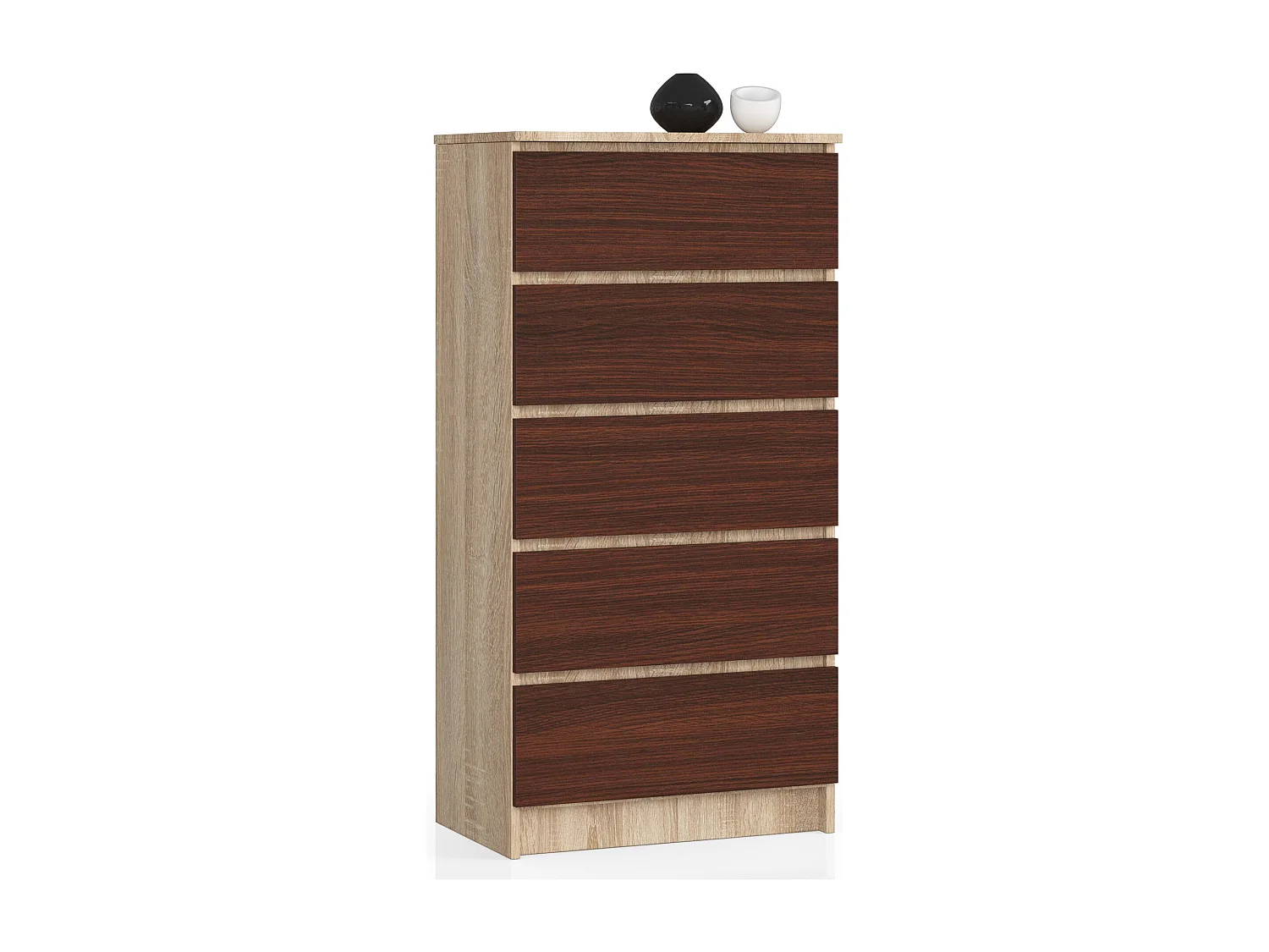 Komoda AKORD K60 Dąb Sonoma 60 cm 5 szuflad kolor Wenge mat 60x40x121 cm 1952543 - obrazek 1