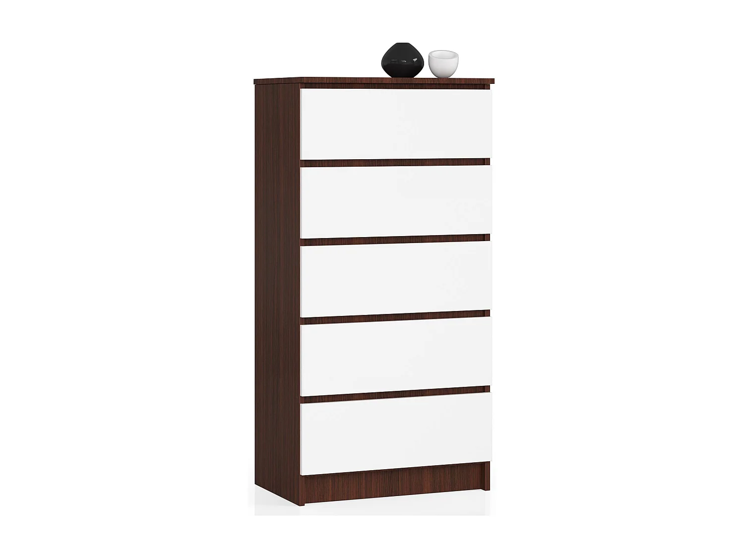 Komoda AKORD K60 Wenge 60 cm 5 szuflad kolor Biały mat 60x40x121 cm 1952561 - obrazek 1