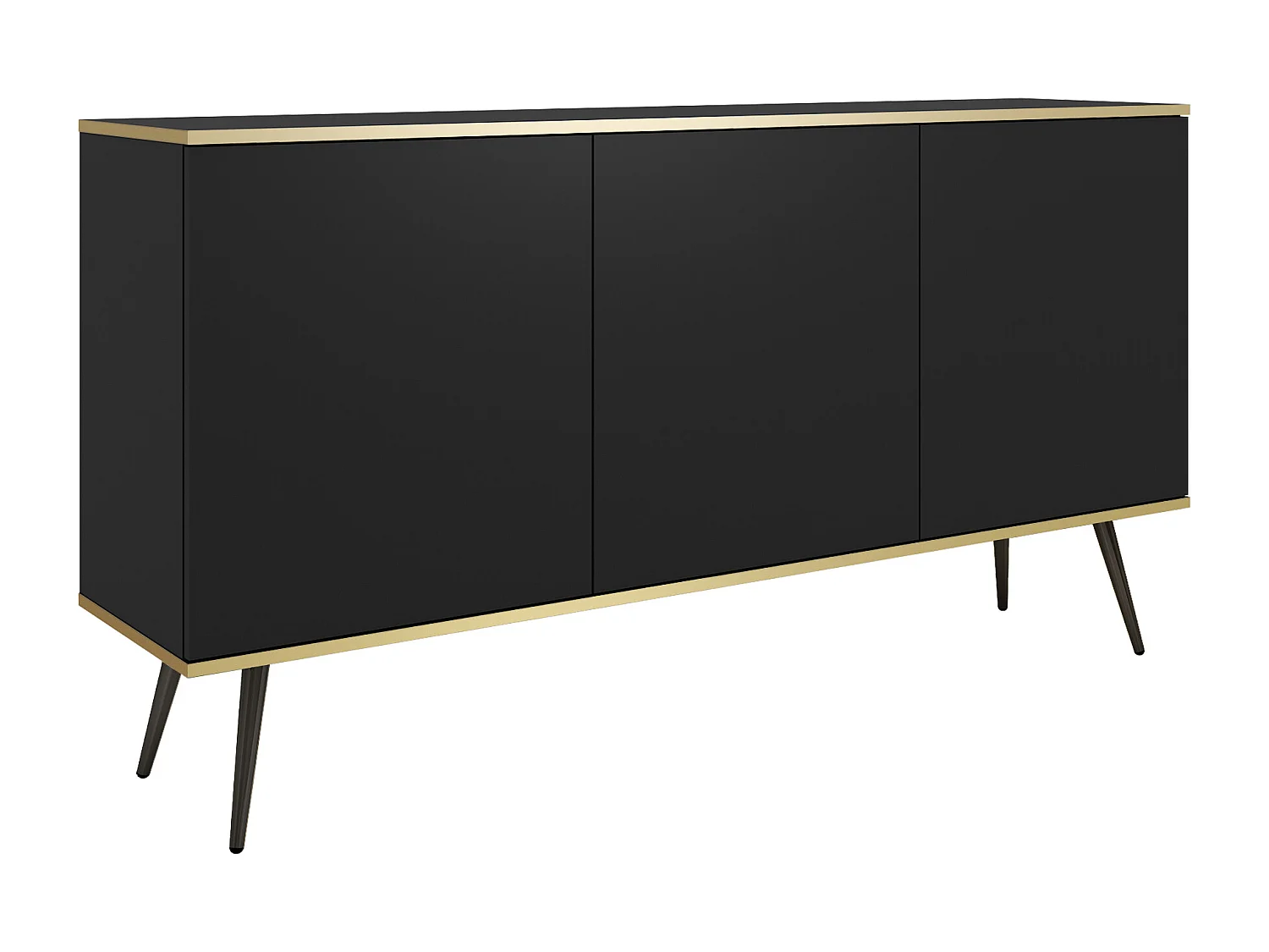 Komoda: czarna, czarne nogi, 160 x 85 x 39 cm 4065738 - obrazek 1