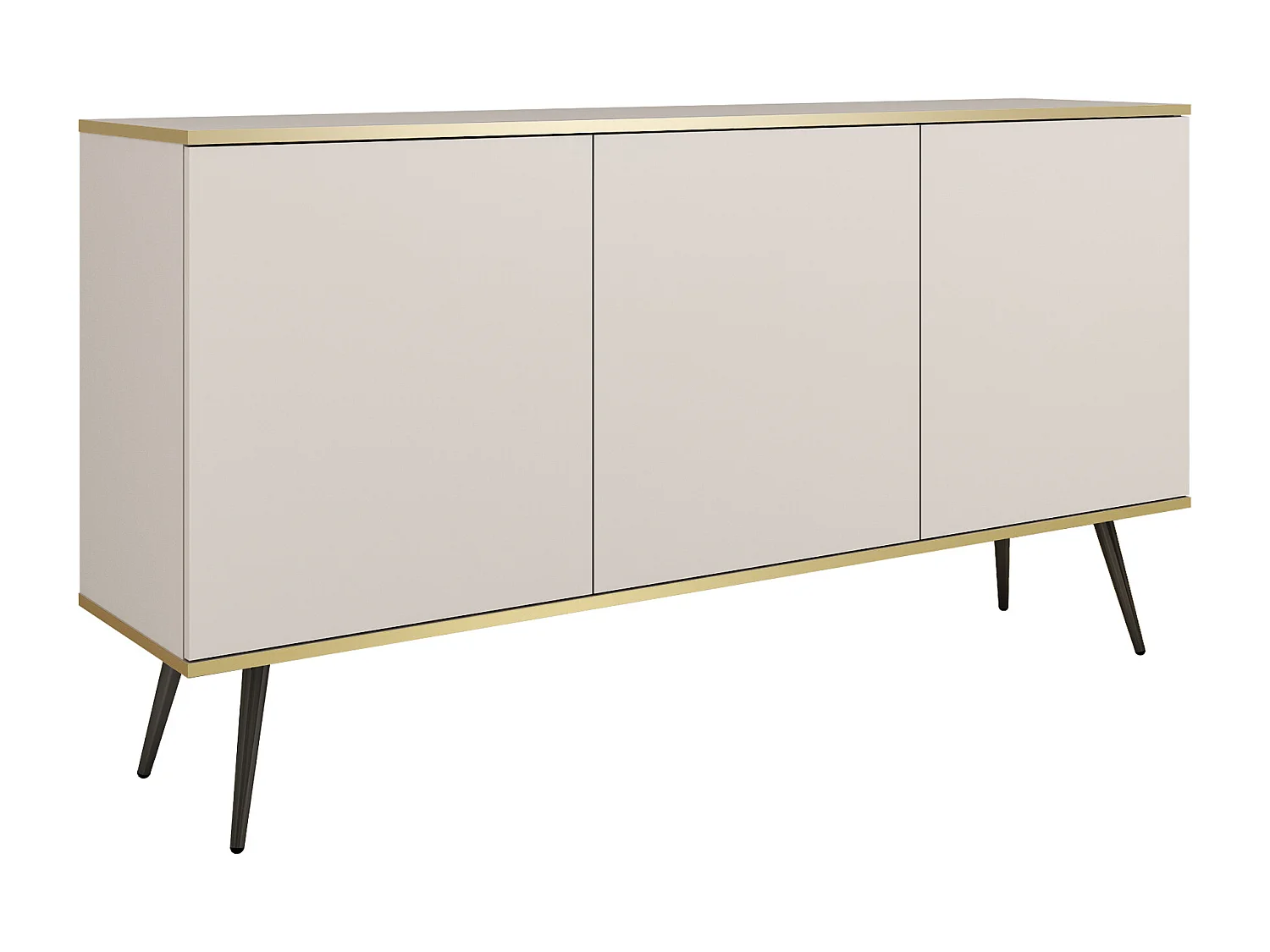 Komoda: beżowa, czarne nogi, 160 x 85 x 39 cm 4065959 - obrazek 1