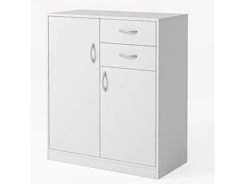Komoda nowoczesna z szufladami I półkami loft biała regał szafka drzwi 74cm 4922764 - obrazek 1