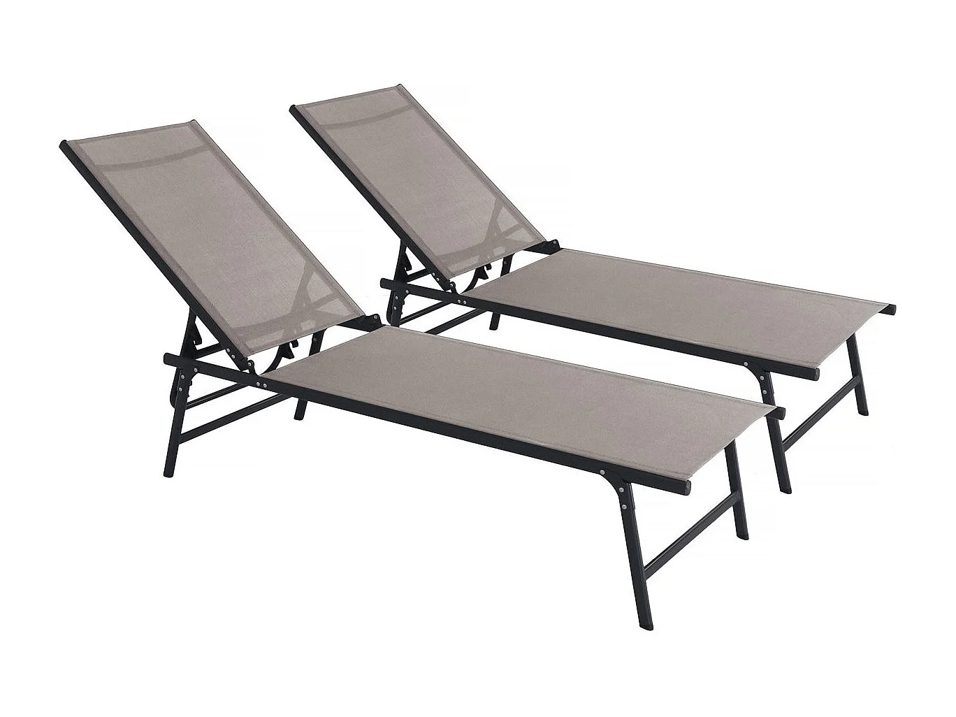 Komplet 2 metalowych leżaków „Sublima” – 180 x 54 x 104 cm – Taupe 4142545
