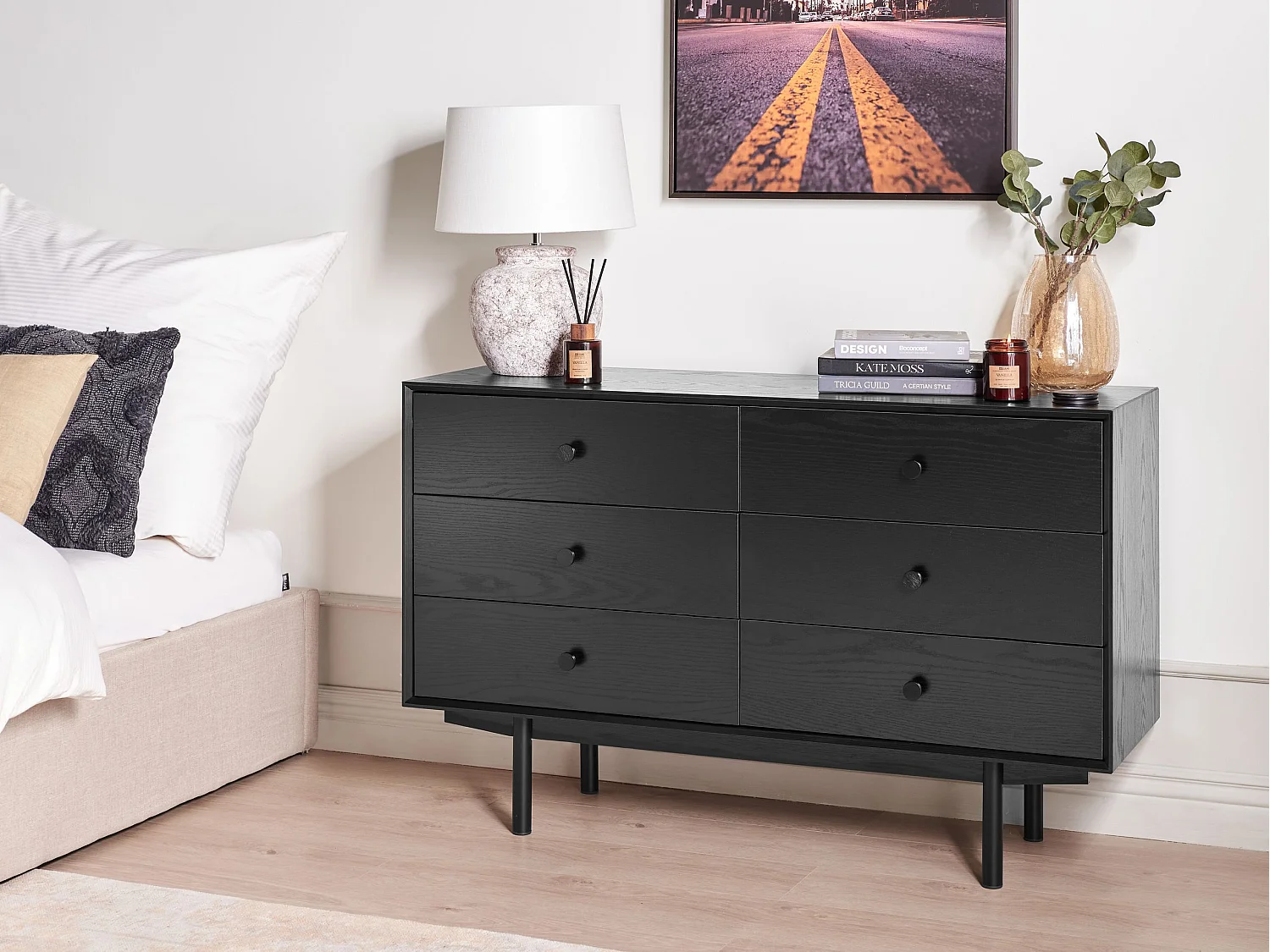 Komoda 6 szuflad ALCESTER Czarny 3749153 - obrazek 1