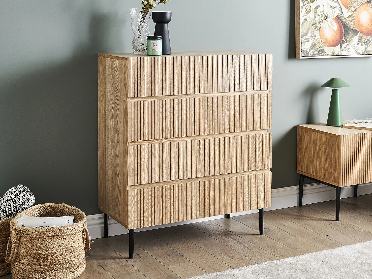 Komoda 4 szuflady BLYTHE Jesion naturalny 4106607 - obrazek 1