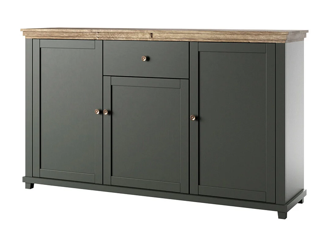 Komoda EVORA 3D1S 160 zielona mat/dąb lefkas 517963 - obrazek 1