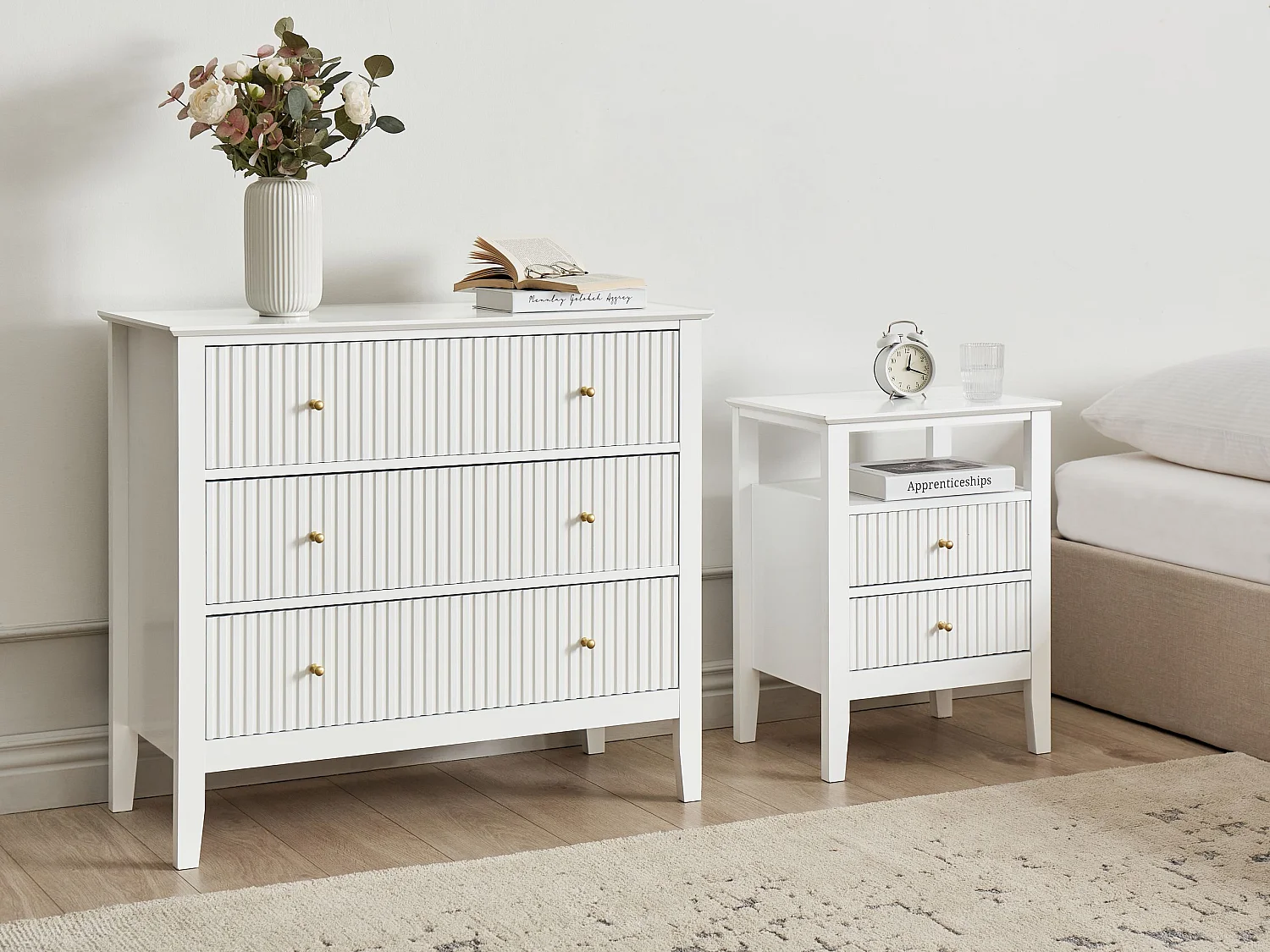 Komoda 3 szuflady ASSISI MDF Biały 3759294 - obrazek 1