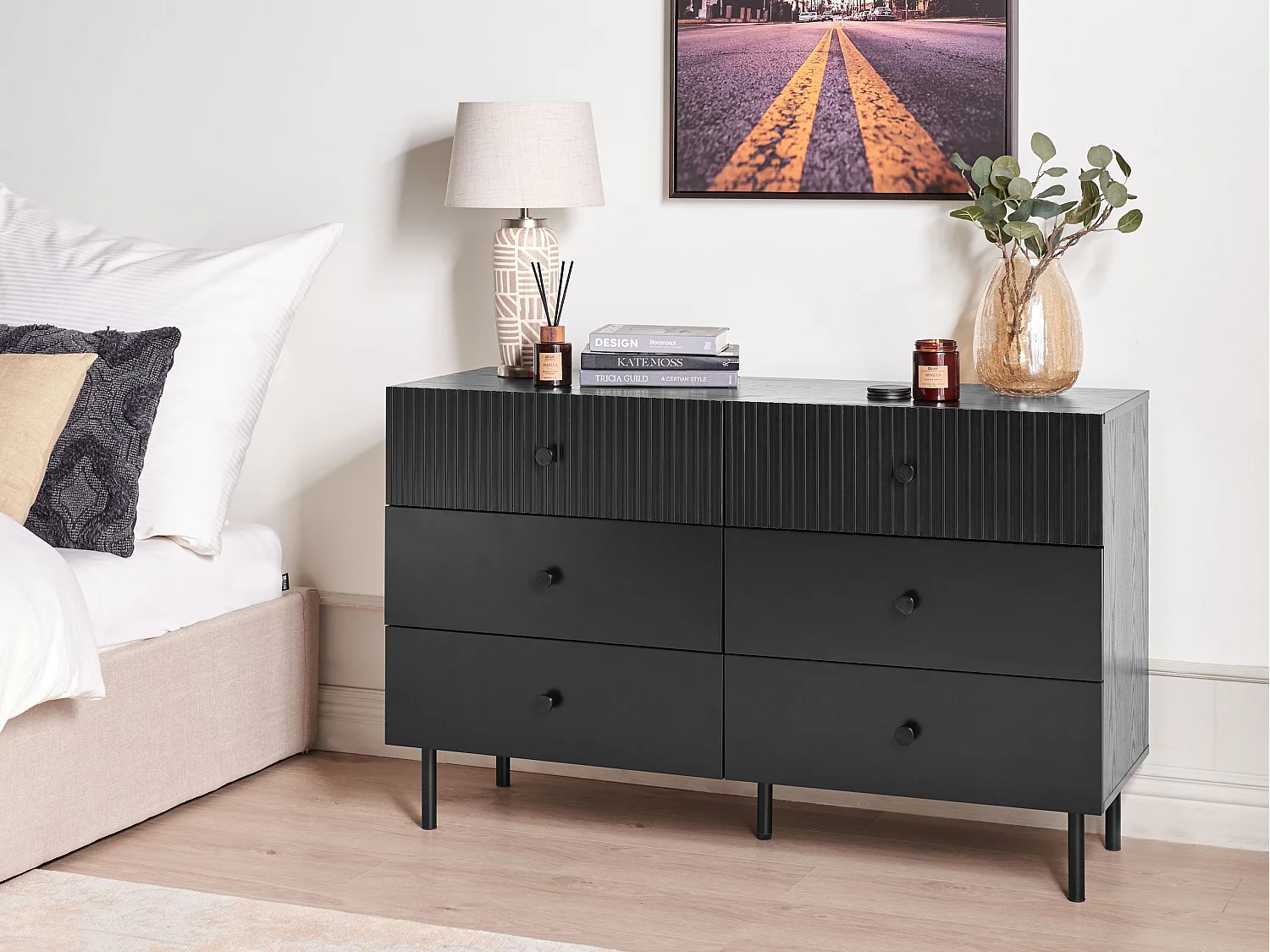 Komoda 6 szuflad COVENTRY Czarny 3759293 - obrazek 1