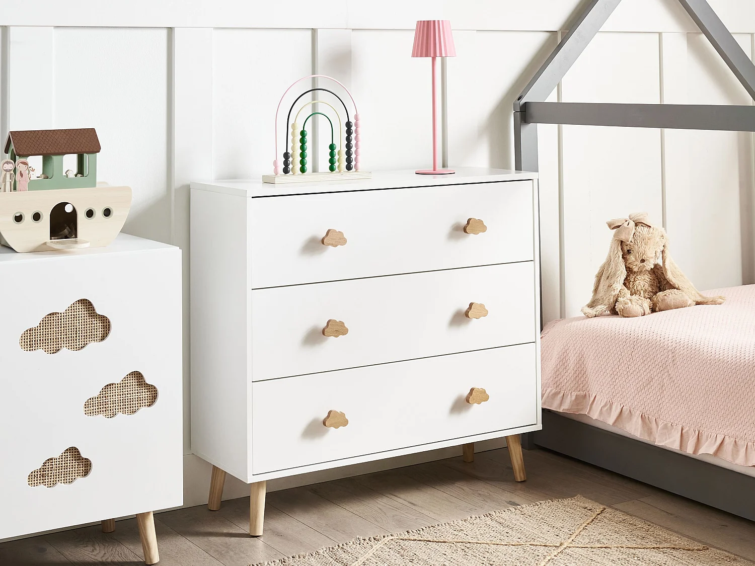 Komoda 3 szuflady CLOUDY MDF Biały 3759504