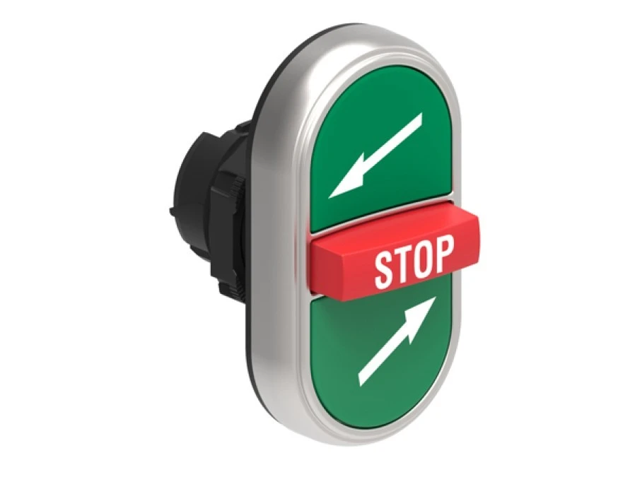 Napęd przycisku potrójny zielony/czerwony /STRZAŁKI GÓRA‑DÓŁ STOP/ z samopowrotem LPCB7375 - obrazek 2
