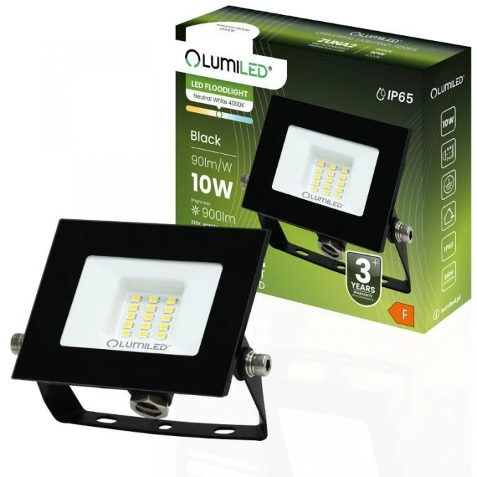 Naświetlacz LED ZUNA2 10W 900lm 4000K IP65 Czarny LUMILED - obrazek 1