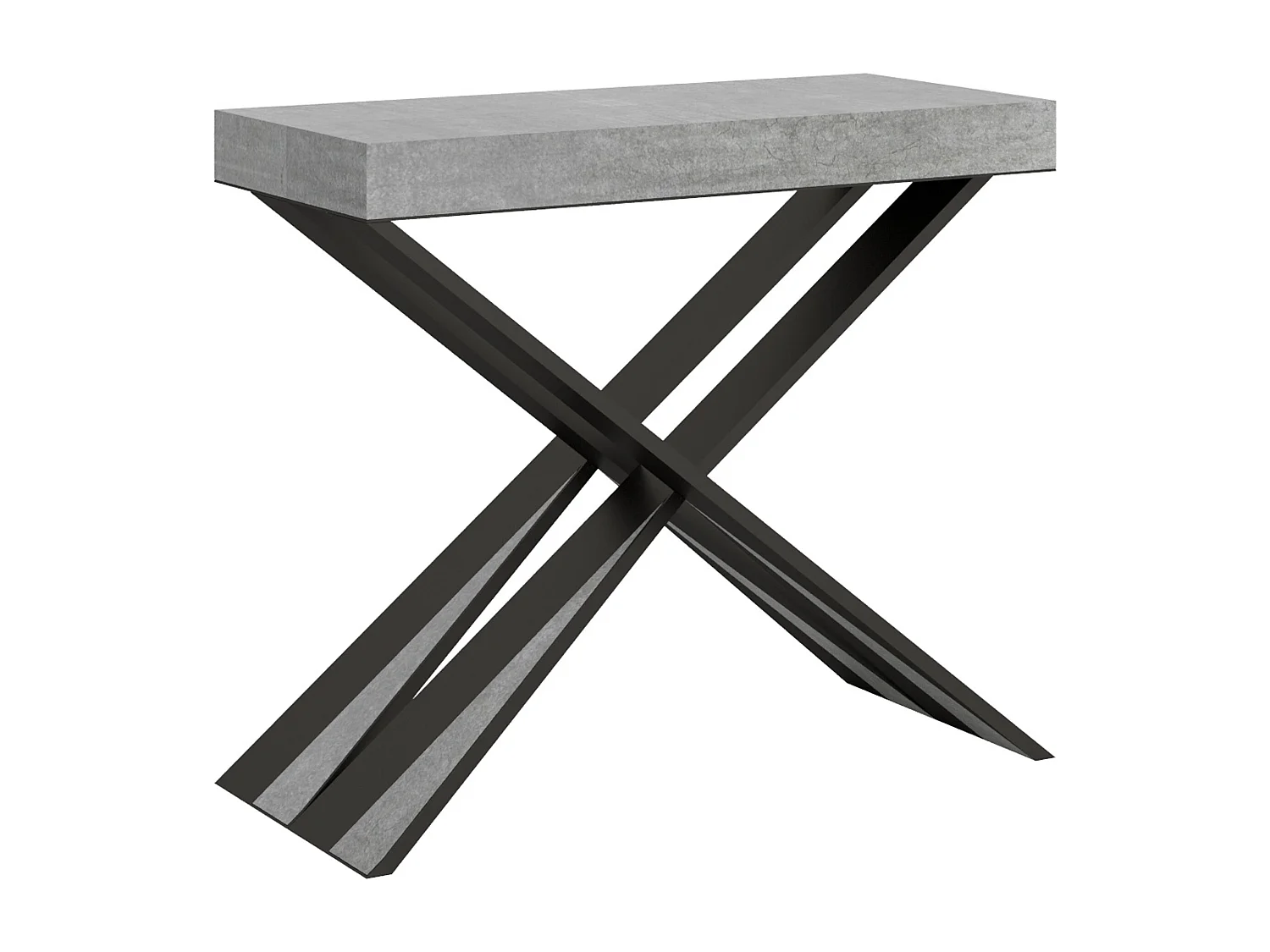Konsola rozkładana 90x40/196 cm Diago Small Cementu rama w kolorze Antracytu 767901 - obrazek 1