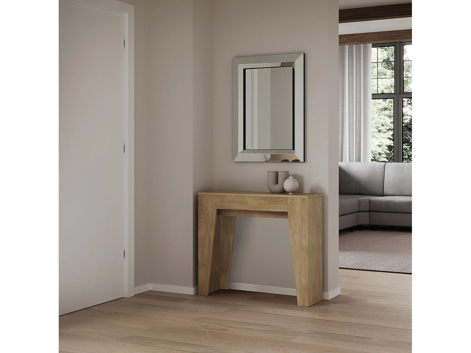 Konsola rozkładana 90×25/181 cm Narrow Dąb naturalny 3038631