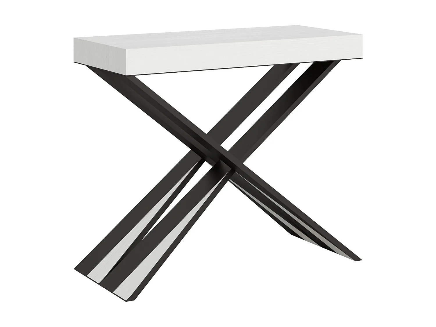 Konsola rozkładana 90x40/196 cm Diago Small Frassino biała rama w kolorze Antracytu 769105 - obrazek 1