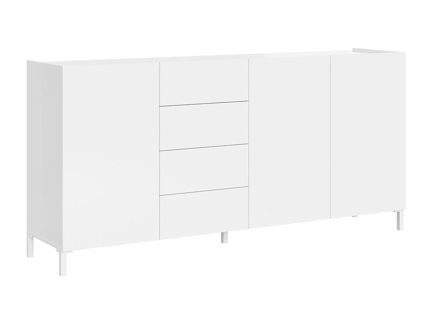 Komoda 3-drzwiowa z 4 szufladami Solaria 174x40x84 cm, biały połysk 3642235 - obrazek 1