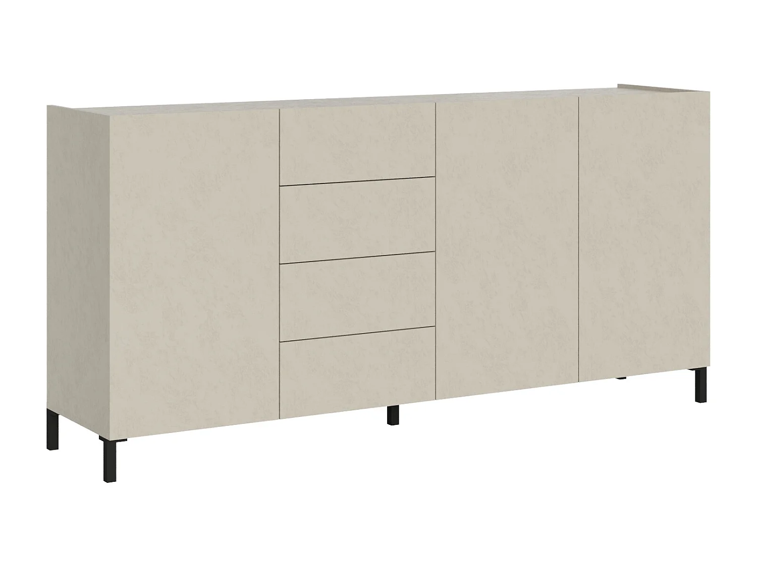 Komoda 3-drzwiowa z 4 szufladami Solaria 174x40x84 cm, biały połysk 3642234 - obrazek 1