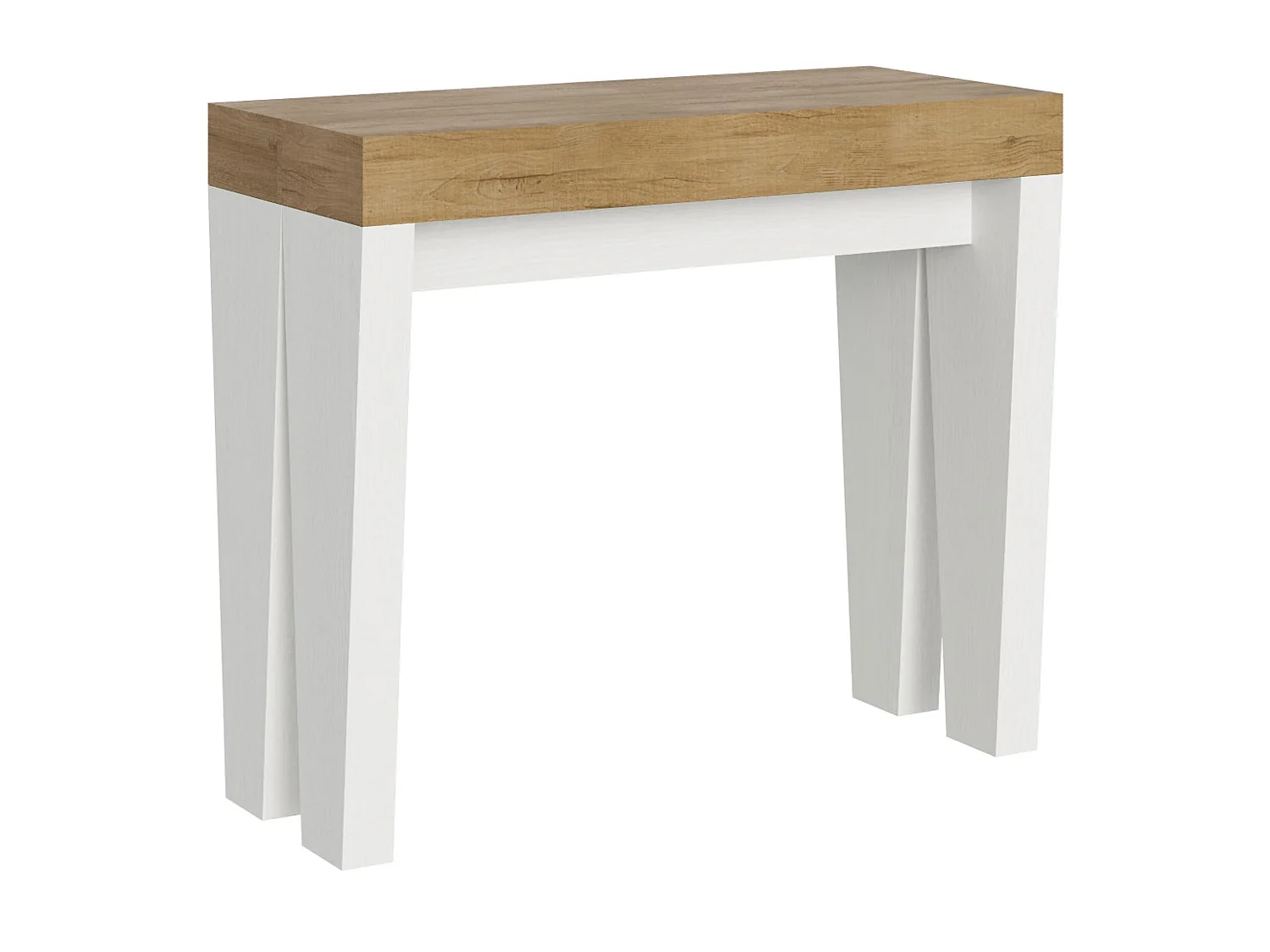 Konsola rozkładana 90x40/196 cm Spimbo Mix Small Blat Dąb naturalny - Struktura Frassino biała 1315651 - obrazek 1