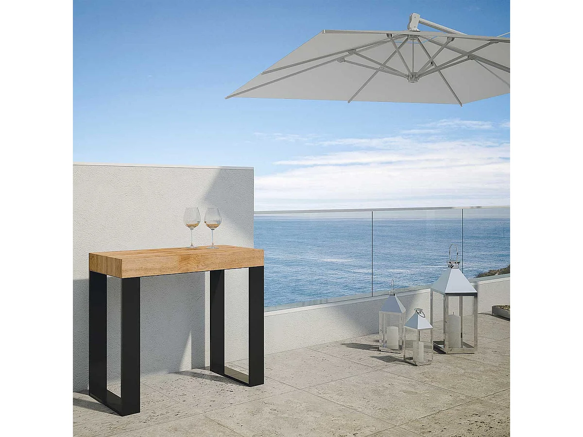 Konsola rozkładana 90x40/290 cm Tecno Premium Barwiony świerk rama w kolorze Antracytu 767971 - obrazek 1