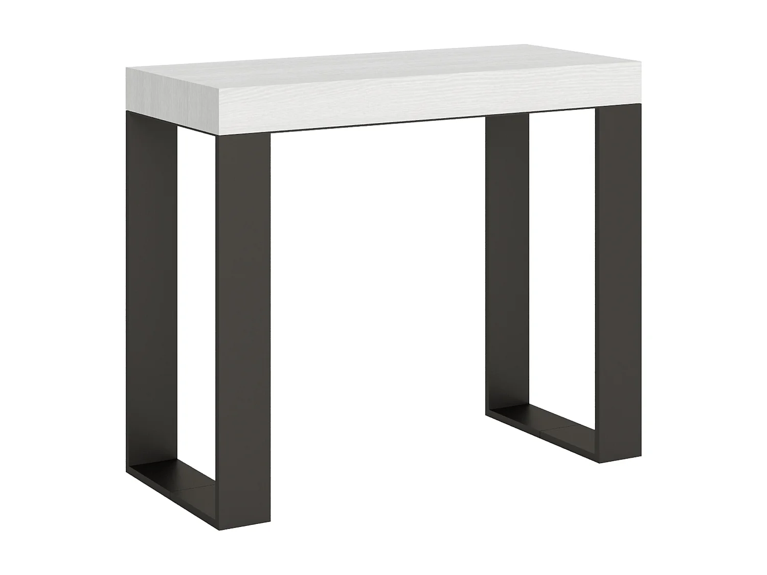 Konsola rozkładana 90x40/196 cm Tecno Small Frassino biała rama w kolorze Antracytu 767761 - obrazek 1