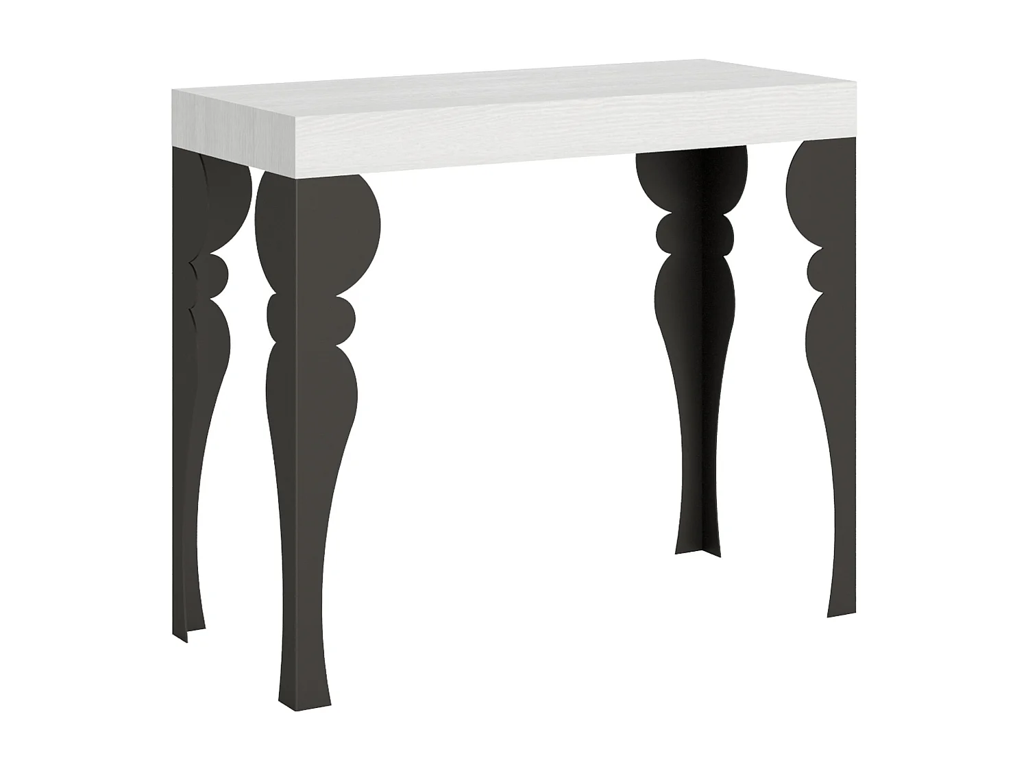Konsola rozkładana 90x40/300 cm Paxon Frassino biała rama w kolorze Antracytu 768201 - obrazek 1