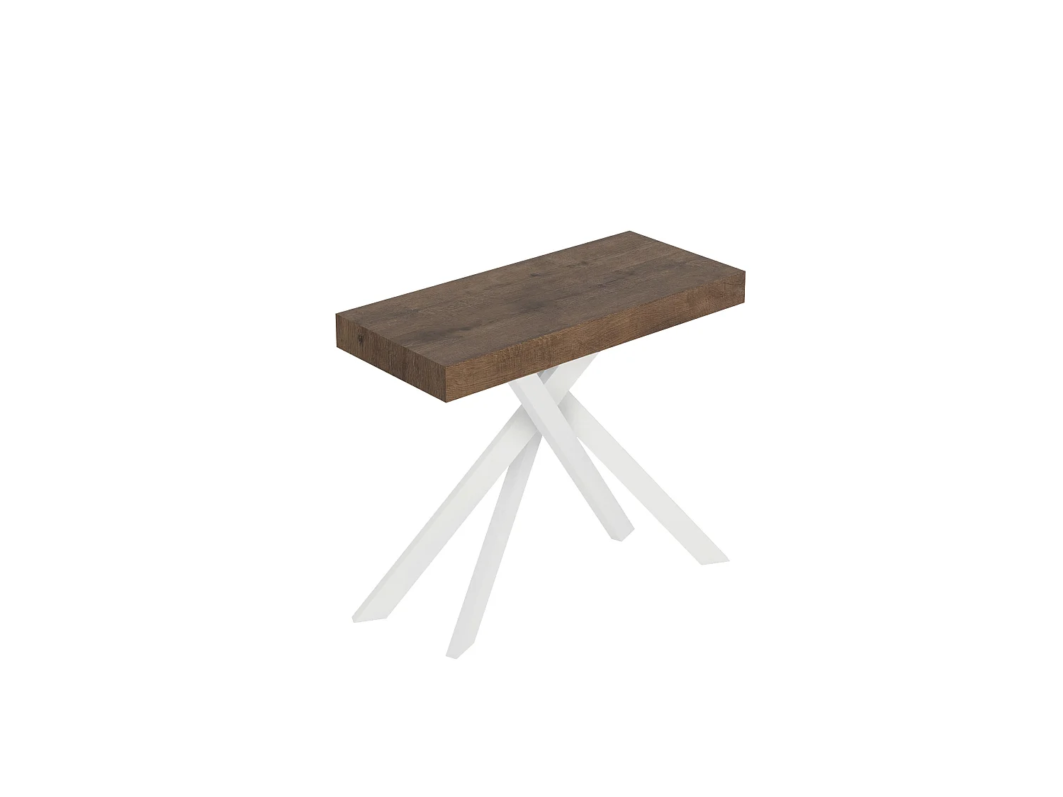 Saki Premium Mały rozkładany stolik konsolowy 90x40/196 cm orzech białe nogi 3679696 - obrazek 1