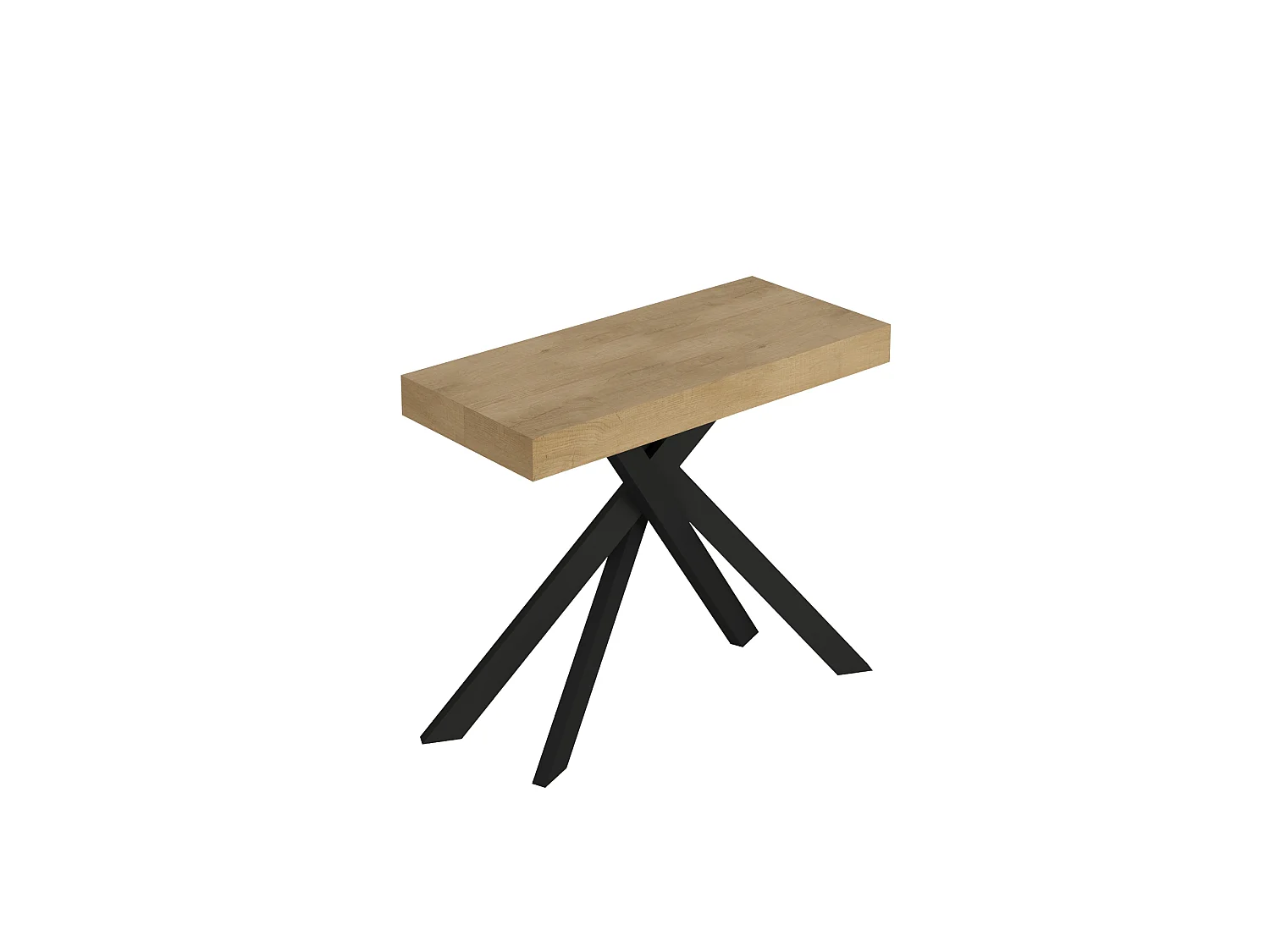 Stół konsolowy rozkładany 90x40/196 cm Saki Premium Small nogi w kolorze naturalnego dębu antracytowego 3679699 - obrazek 1