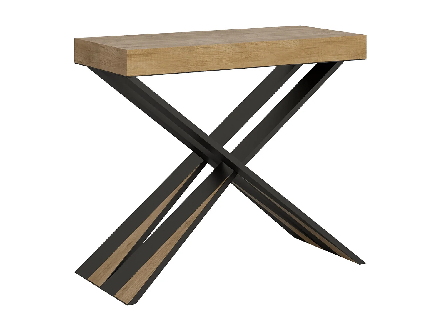 Konsola rozkładana 90x40/196 cm Diago Small Dąb naturalny rama w kolorze Antracytu 767765 - obrazek 1