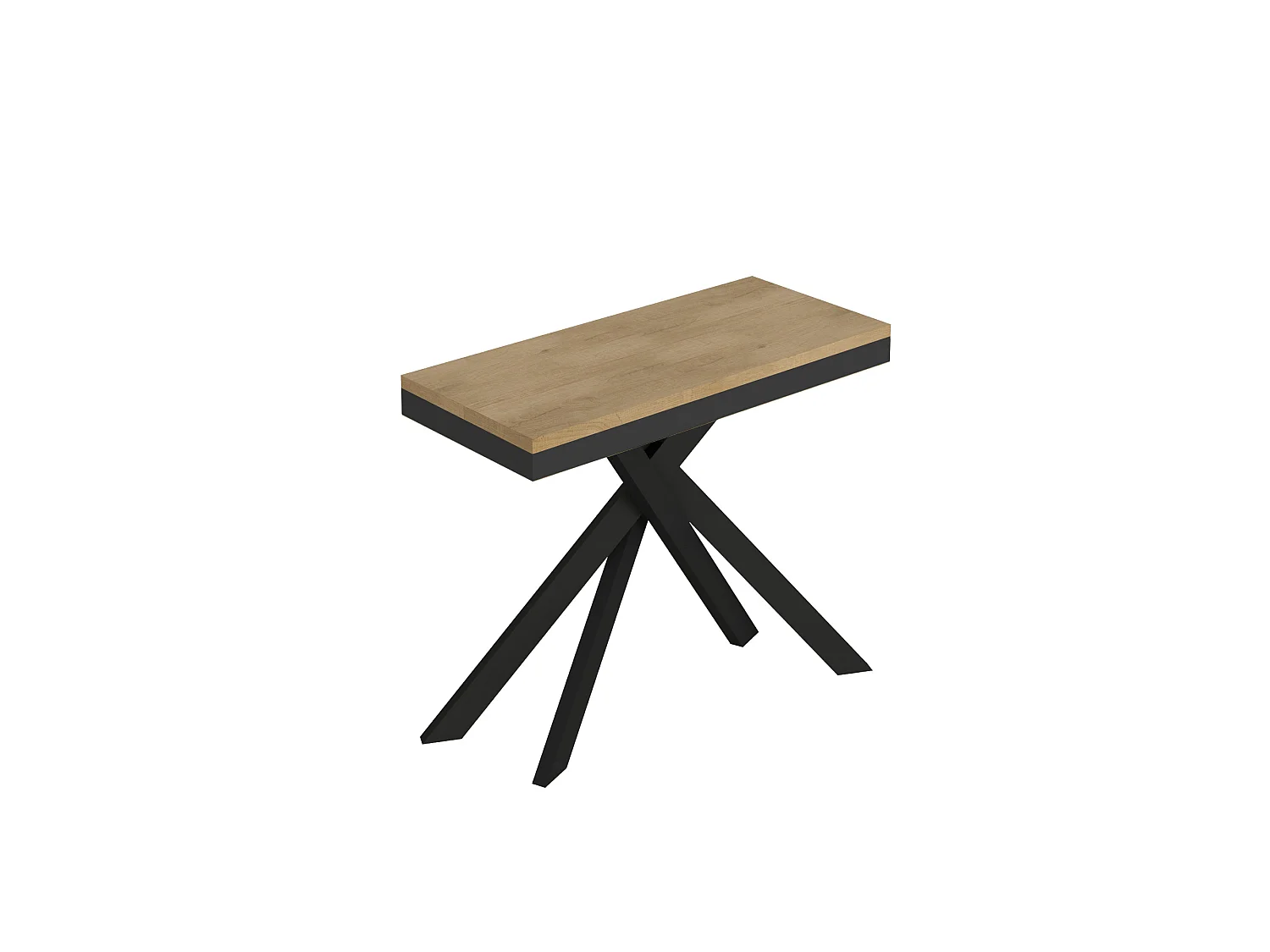 Rozkładany stół konsolowy 90×40/300 cm Saki Evolution rama dąb naturalny antracyt 3679703